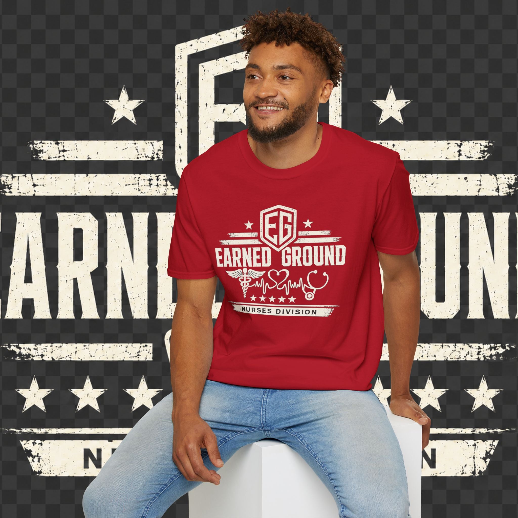 Earned Ground Nurses Division T-Shirt — Nurse Appreciation Medical Heartbeat Tee