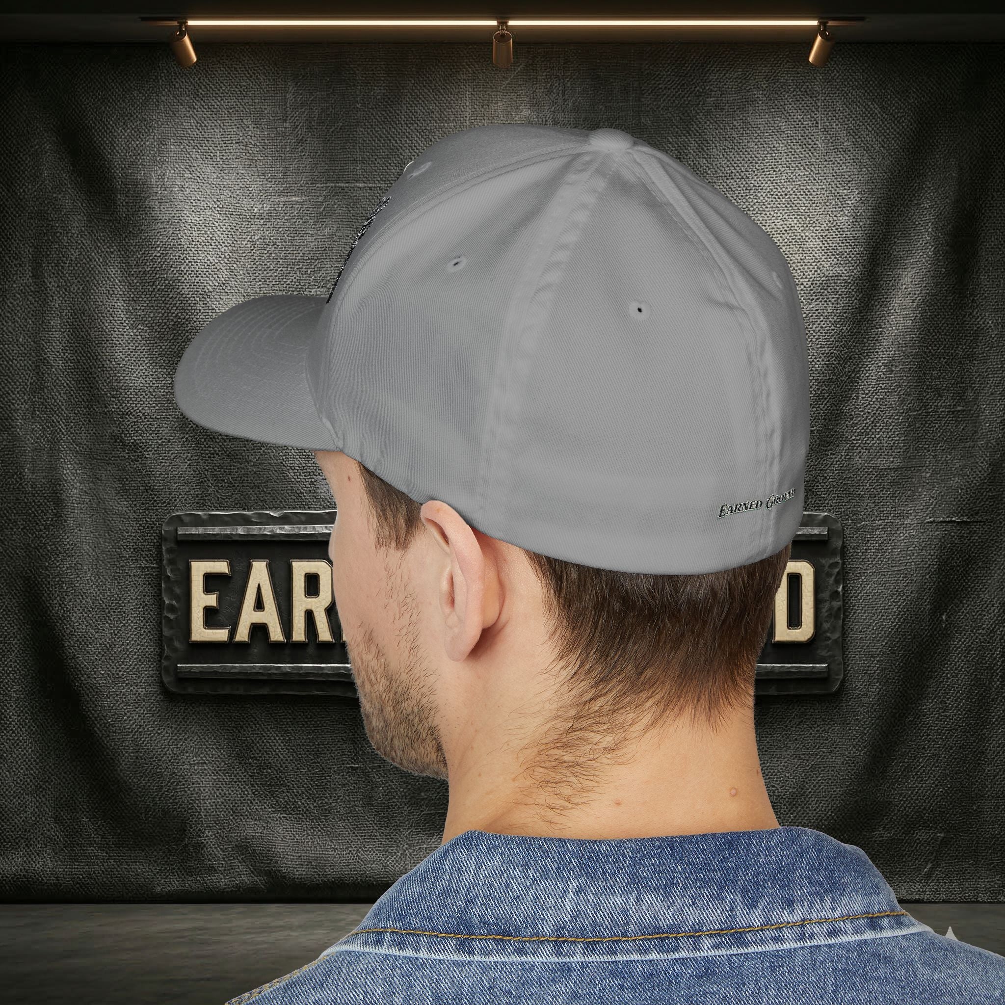 EARNED GROUND FLEX FIT — Elegant Script 'E & G' LOGO BALL CAP