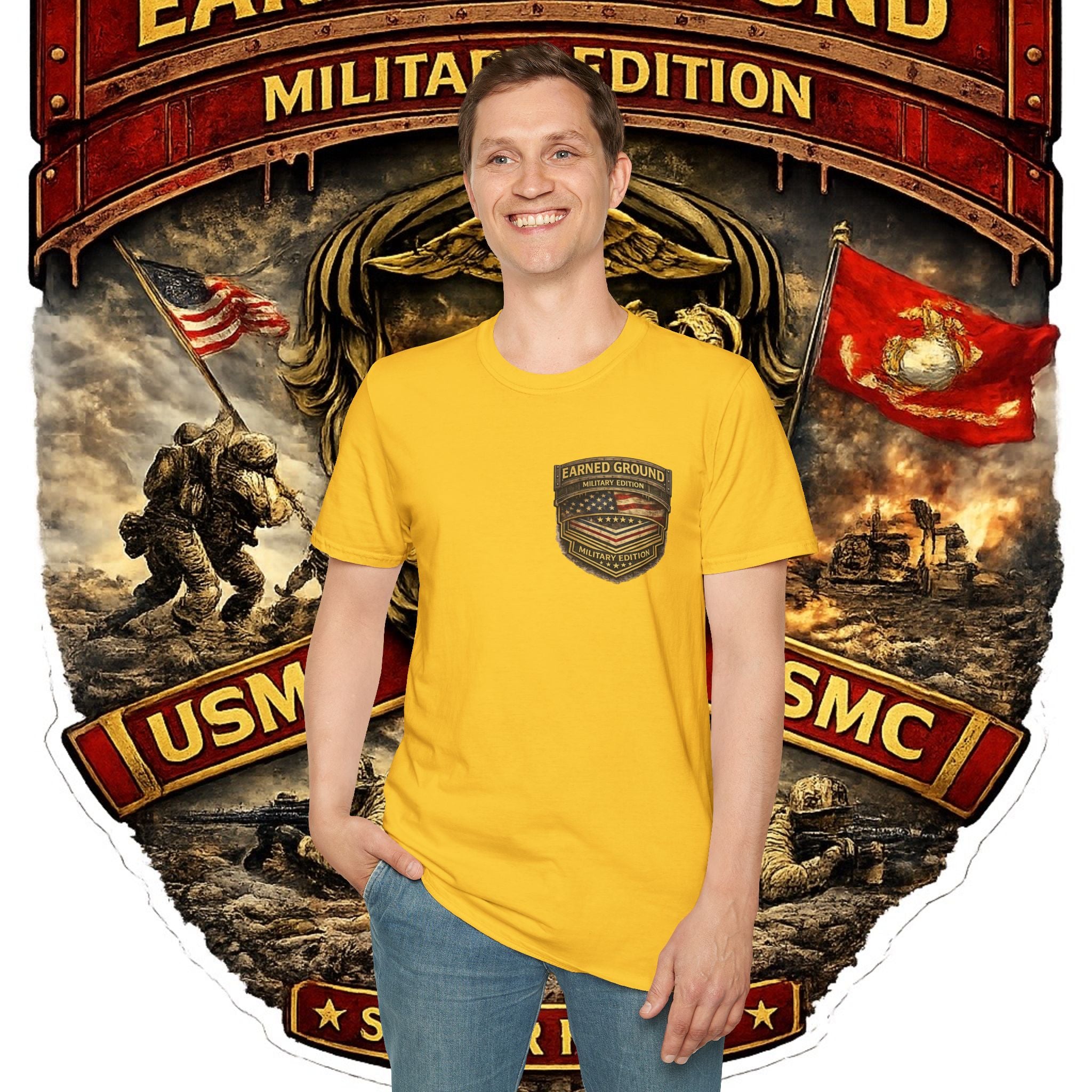 Earned Ground Military Edition USMC — USMC Military Tribute Pocket Tee