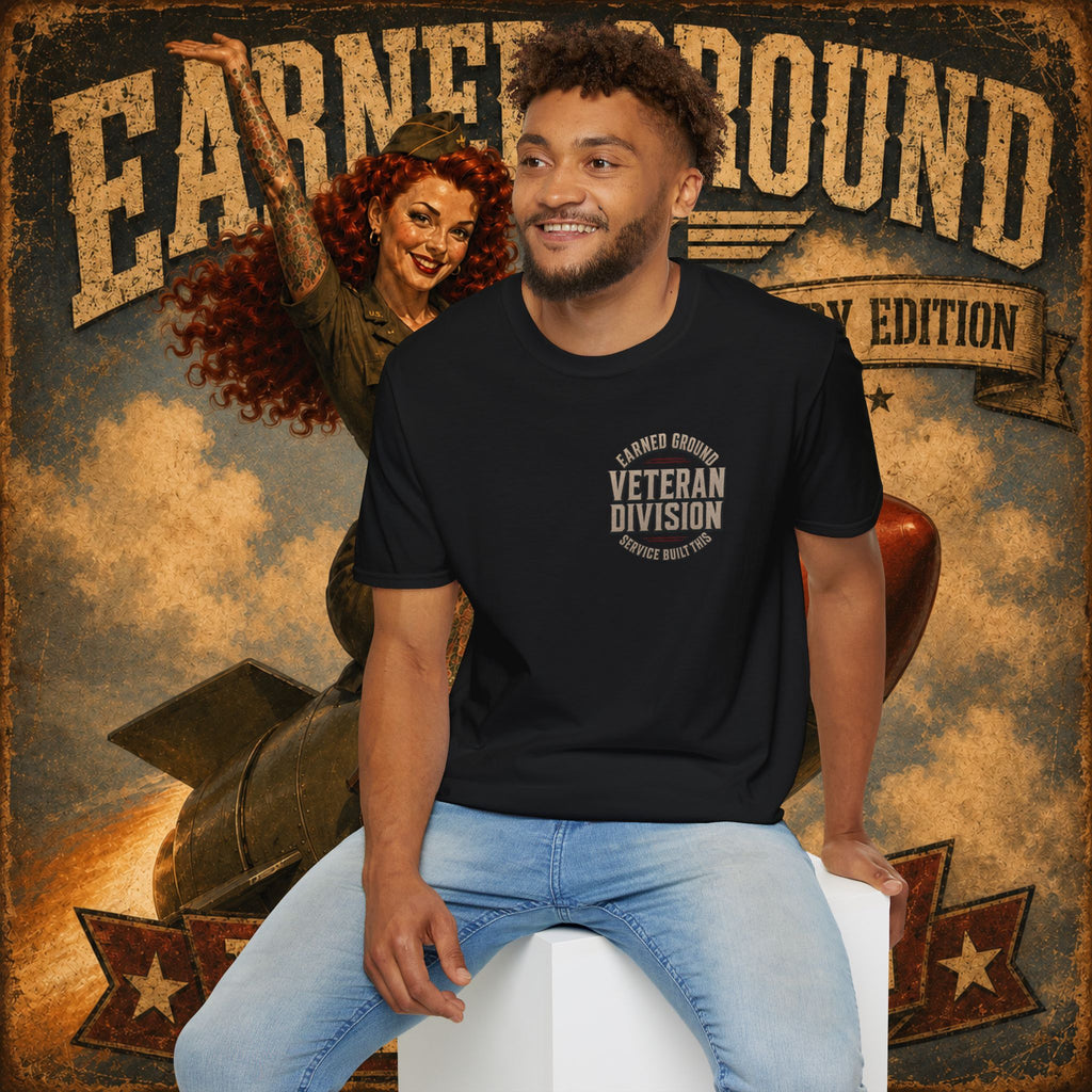 Earned Ground Veteran Division T‑Shirt —"LILY PINUP" VINTAGE SERVICE DIVISON