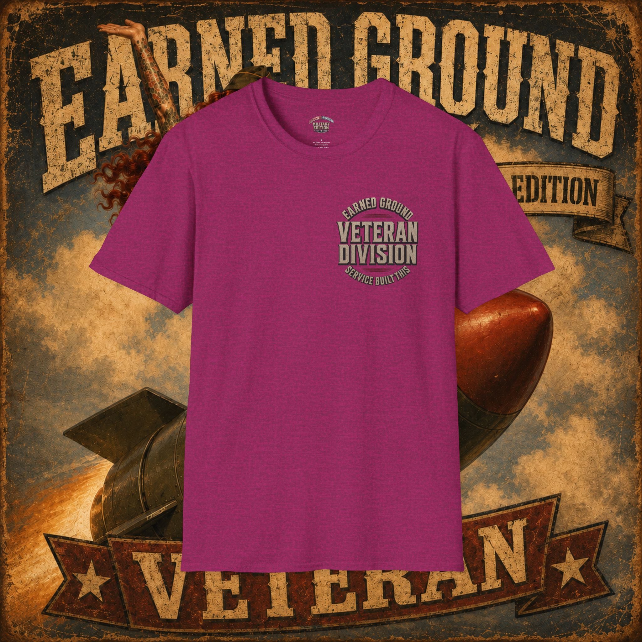Earned Ground Veteran Division T‑Shirt —"LILY PINUP" VINTAGE SERVICE DIVISON