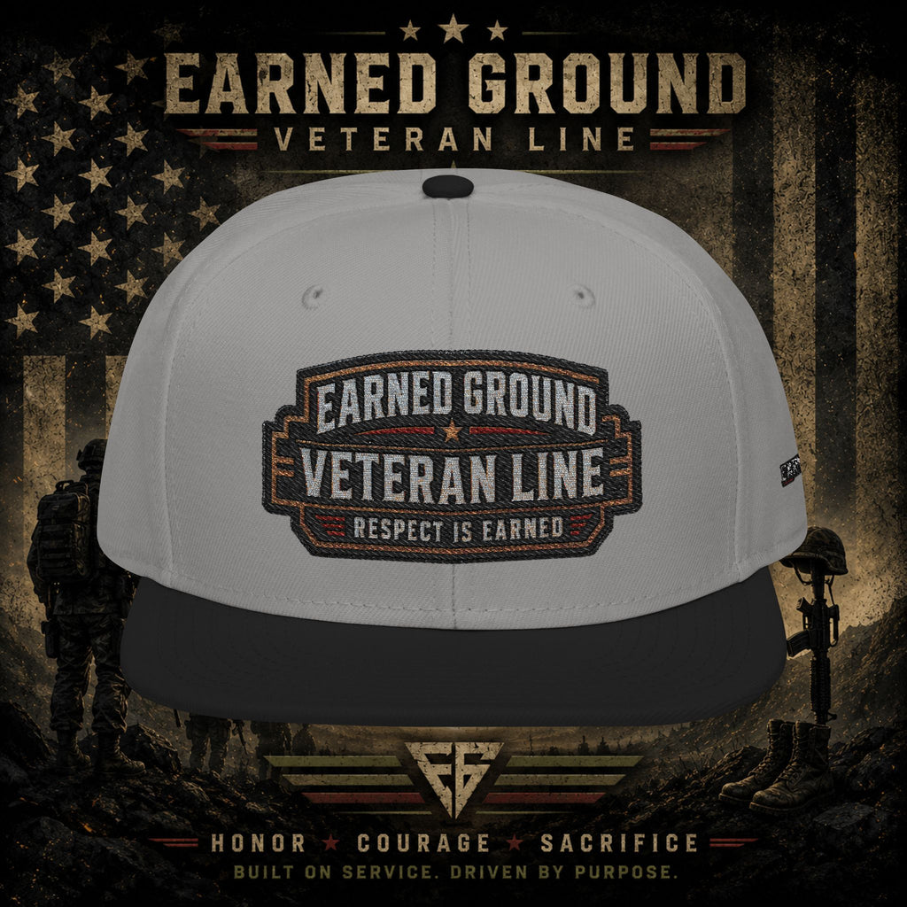 Earned Ground Veteran Line  Embroidered Snapback Hat