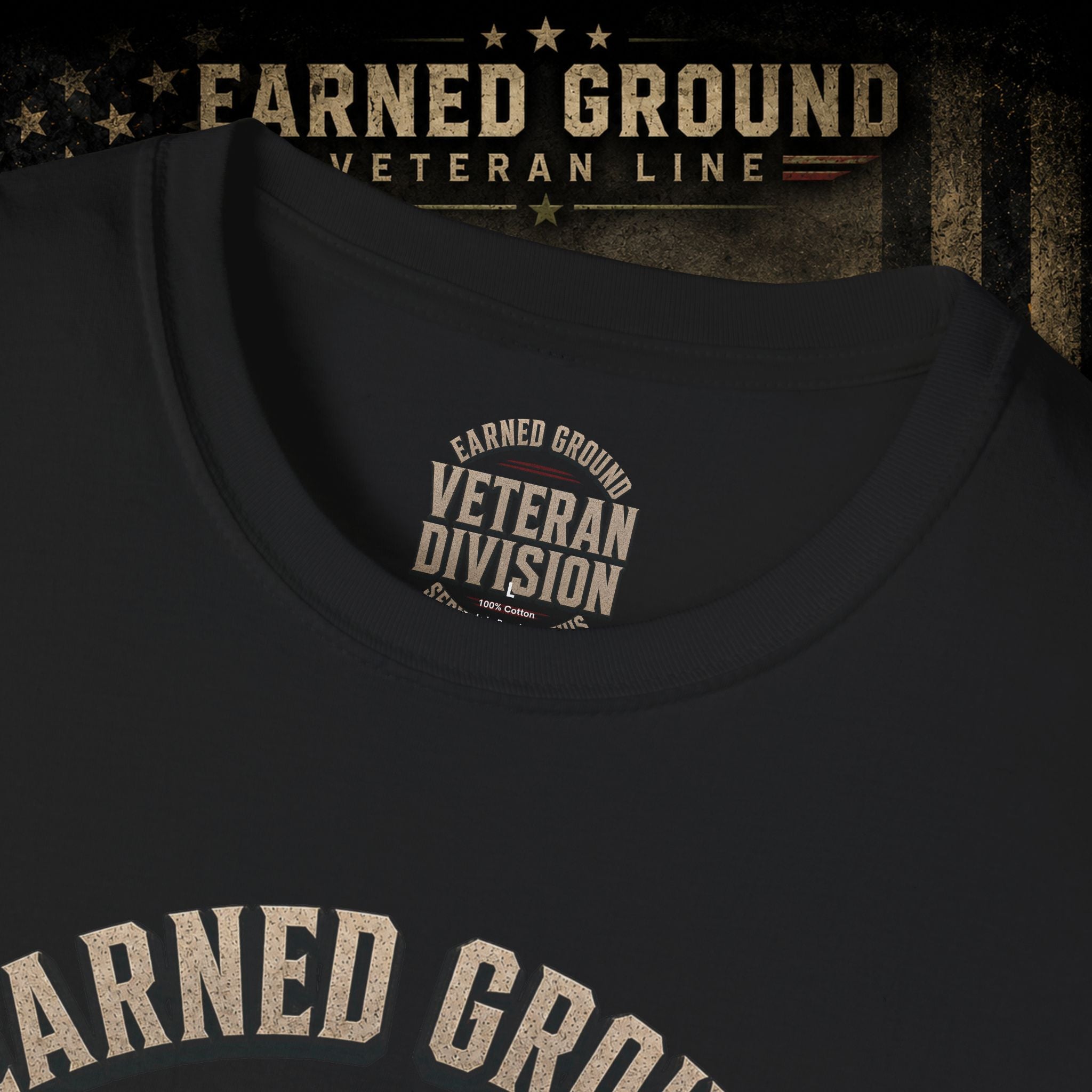 Earned Ground Veteran Division 'Service Built This'— Military Tribute Tee