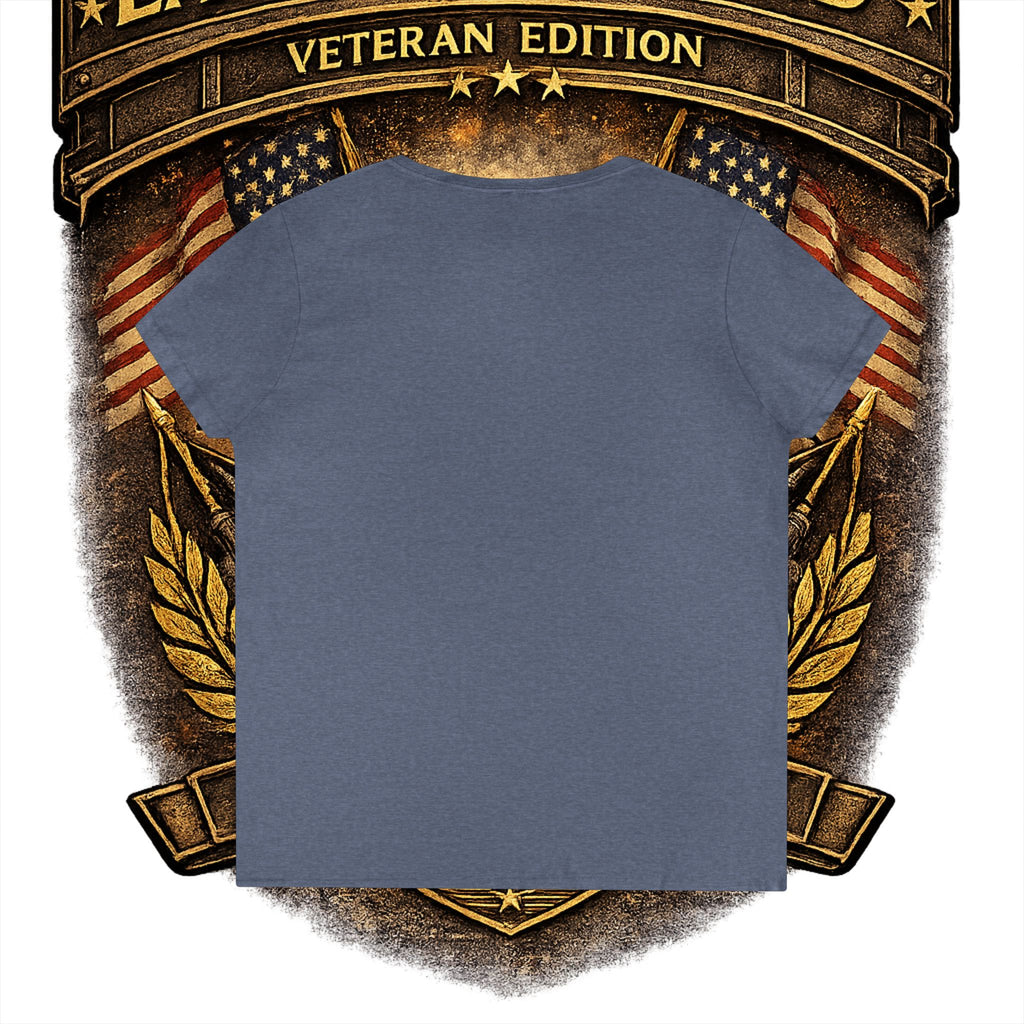EARNED GROUND Female Veteran V-Neck T-Shirt — "Female Veteran" Edition"