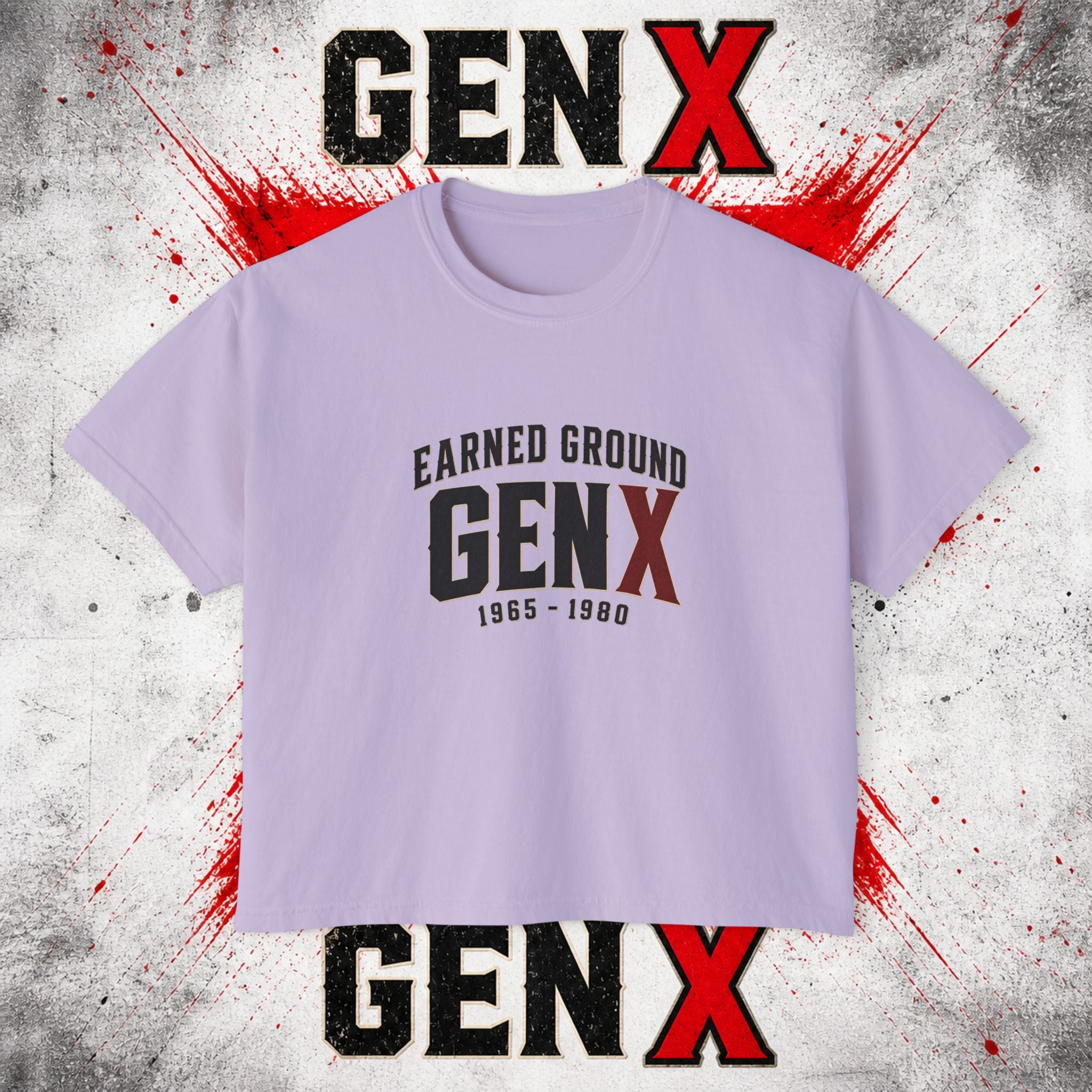 Gen X Women's Boxy Tee — "Earned Ground" 1965–1980 Retro