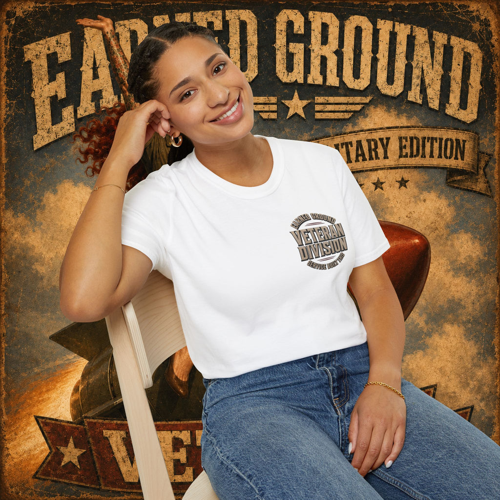 Earned Ground Veteran Division T‑Shirt —"LILY PINUP" VINTAGE SERVICE DIVISON