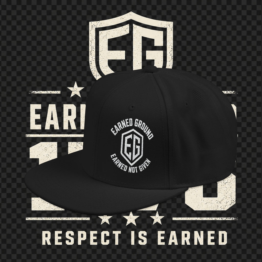 Earned Ground Embroidered Snapback Hat – Respect Is Earned Logo
