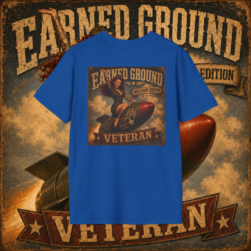 Earned Ground Veteran Division T‑Shirt —"LILY PINUP" VINTAGE SERVICE DIVISON