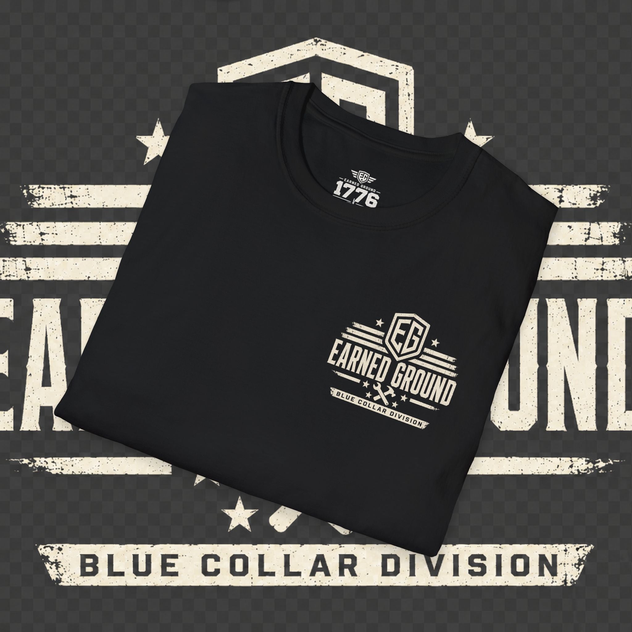 EARNED GROUND "BLUE COLLAR DIVISION" Coastal Calm Graphic T-Shirt