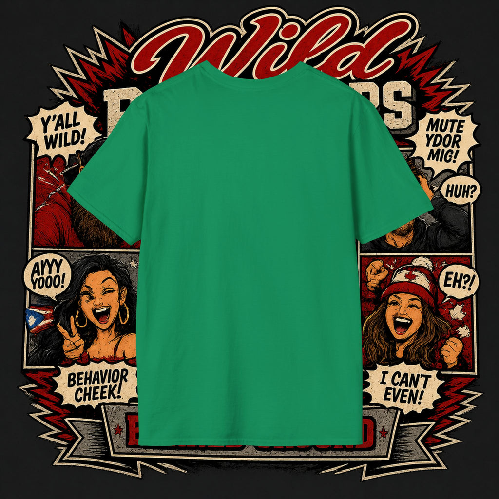 Earned Ground "Wild Behaviors" T-Shirt — Retro Red & White Graphic Tee