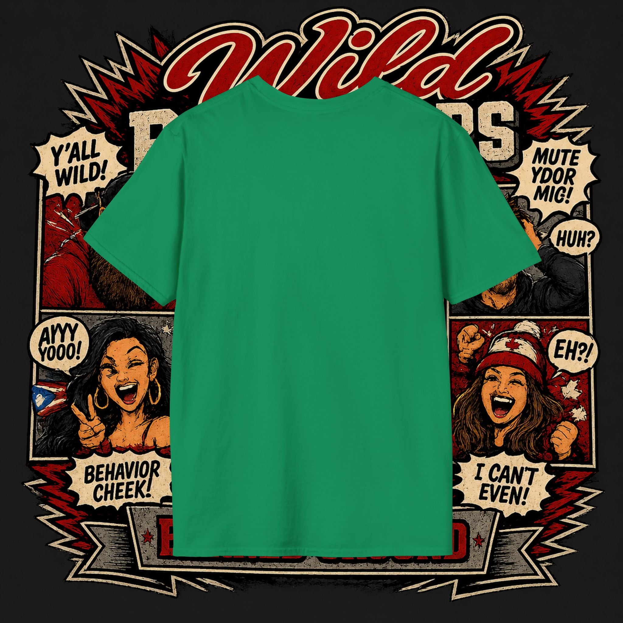 Earned Ground "Wild Behaviors" T-Shirt — Retro Red & White Graphic Tee