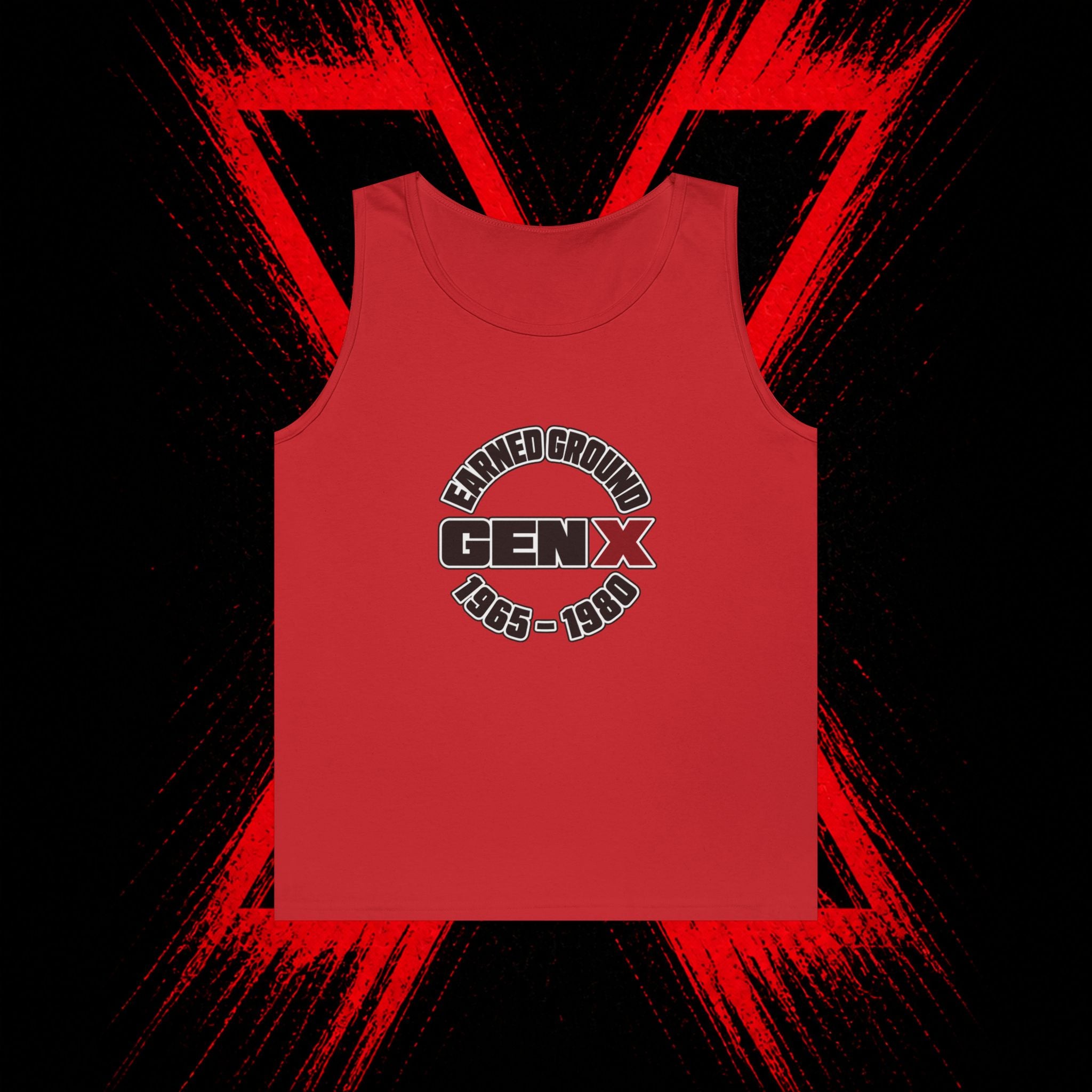 Gen X Tank Top - "Earned Ground" 1965–1980 Retro Logo Tank