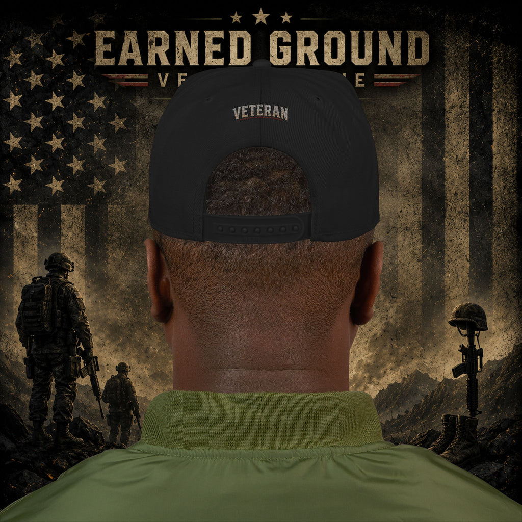 Earned Ground Veteran Line  Embroidered Snapback Hat