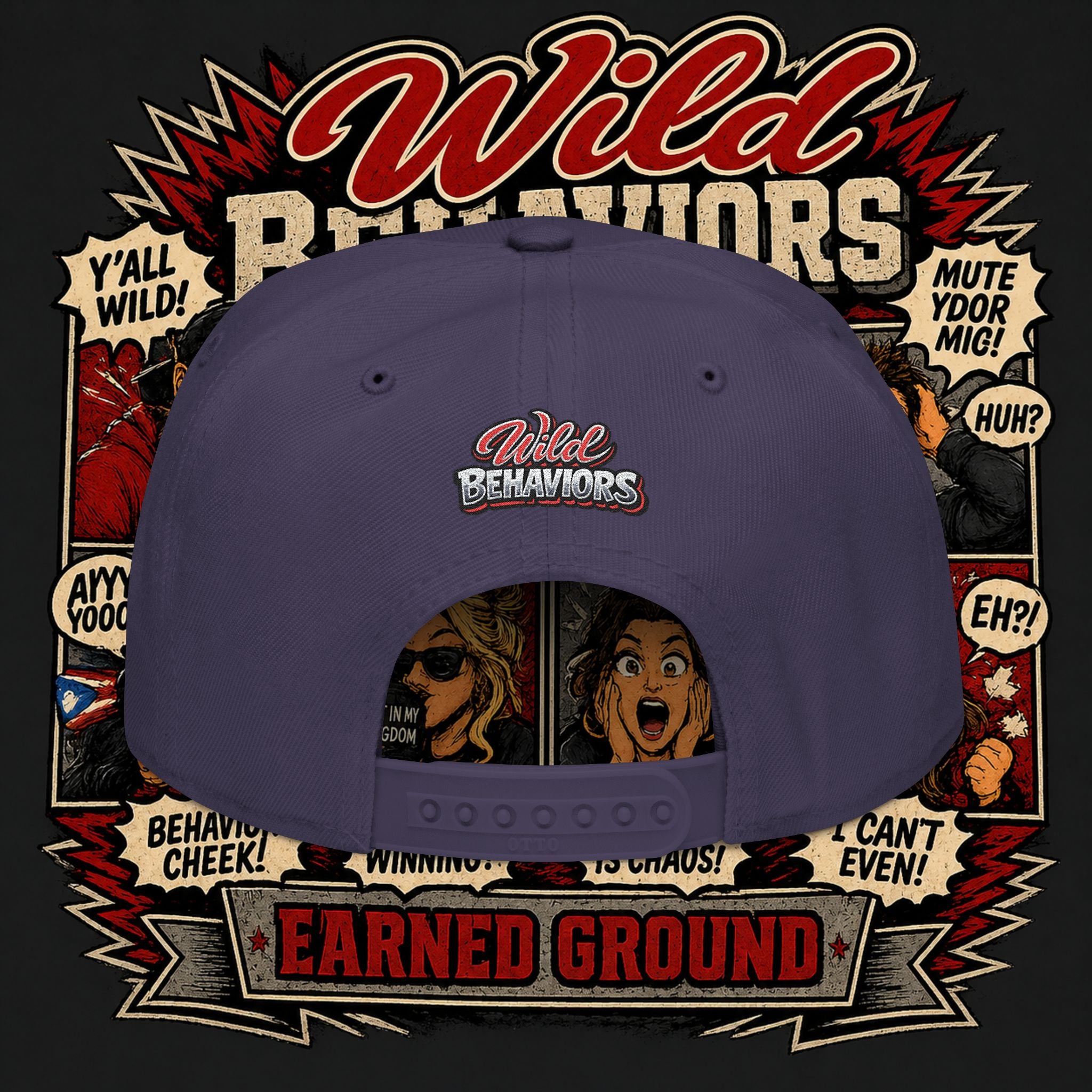 Earned Ground Cap Snapback Hat — 'Wild Behaviors' Embroidered Earned Ground Cap