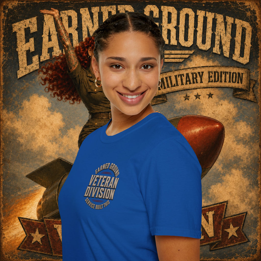 Earned Ground Veteran Division T‑Shirt —"LILY PINUP" VINTAGE SERVICE DIVISON