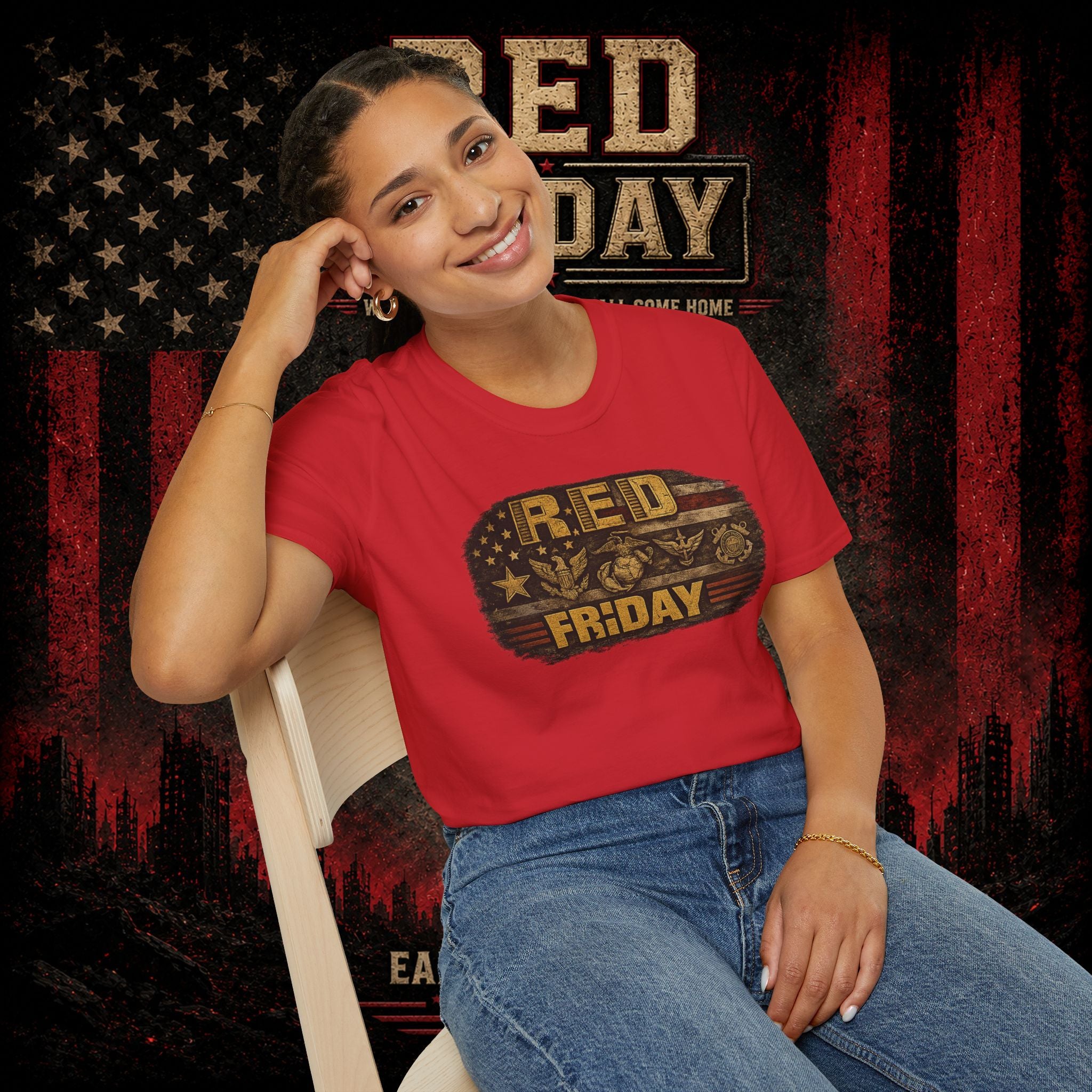 Red Friday T-Shirt – Patriotic 'Until They All Come Home' Support Tee
