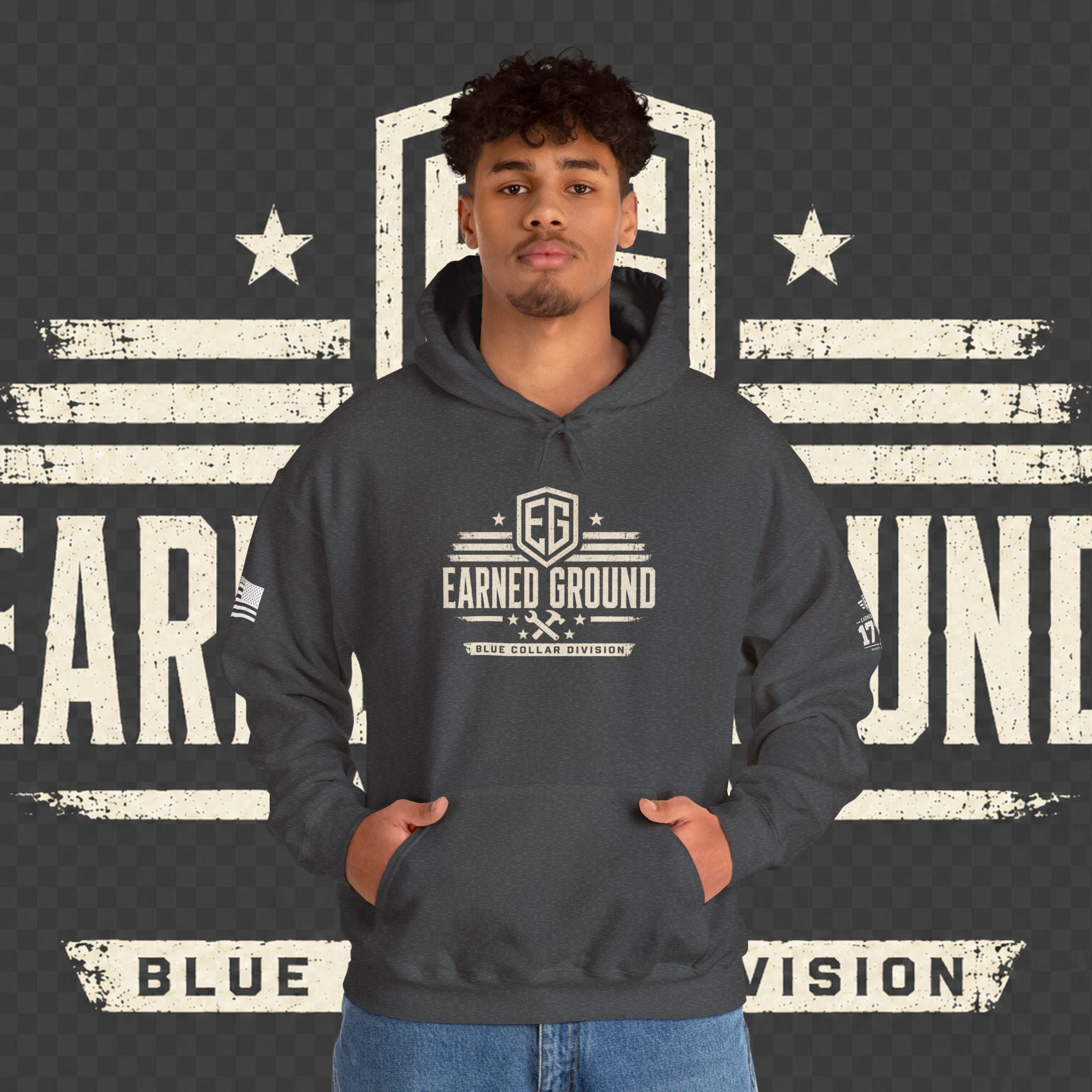 Earned Ground Blue Collar Hoodie – Blue Collar Division Hoodie