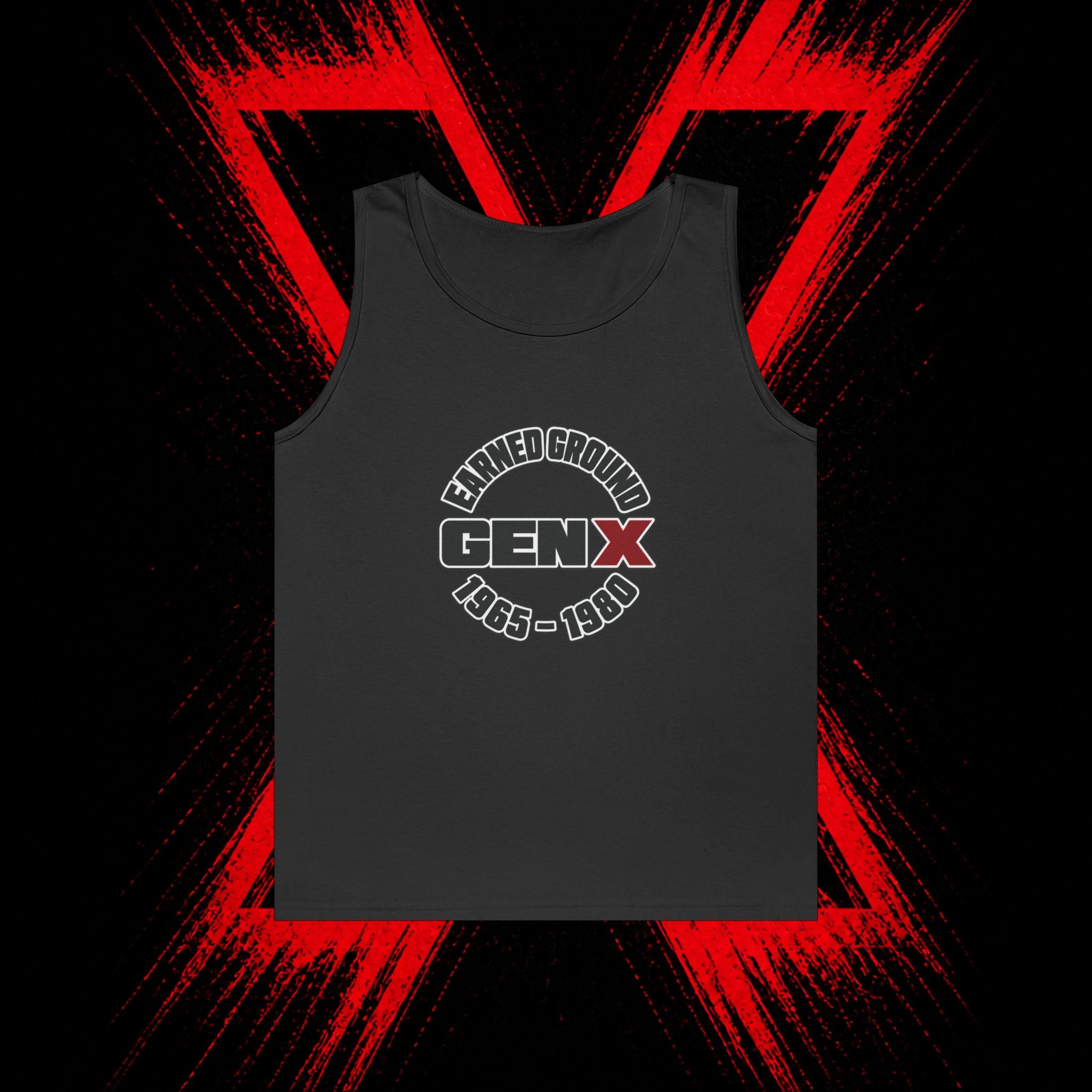 Gen X Tank Top - "Earned Ground" 1965–1980 Retro Logo Tank