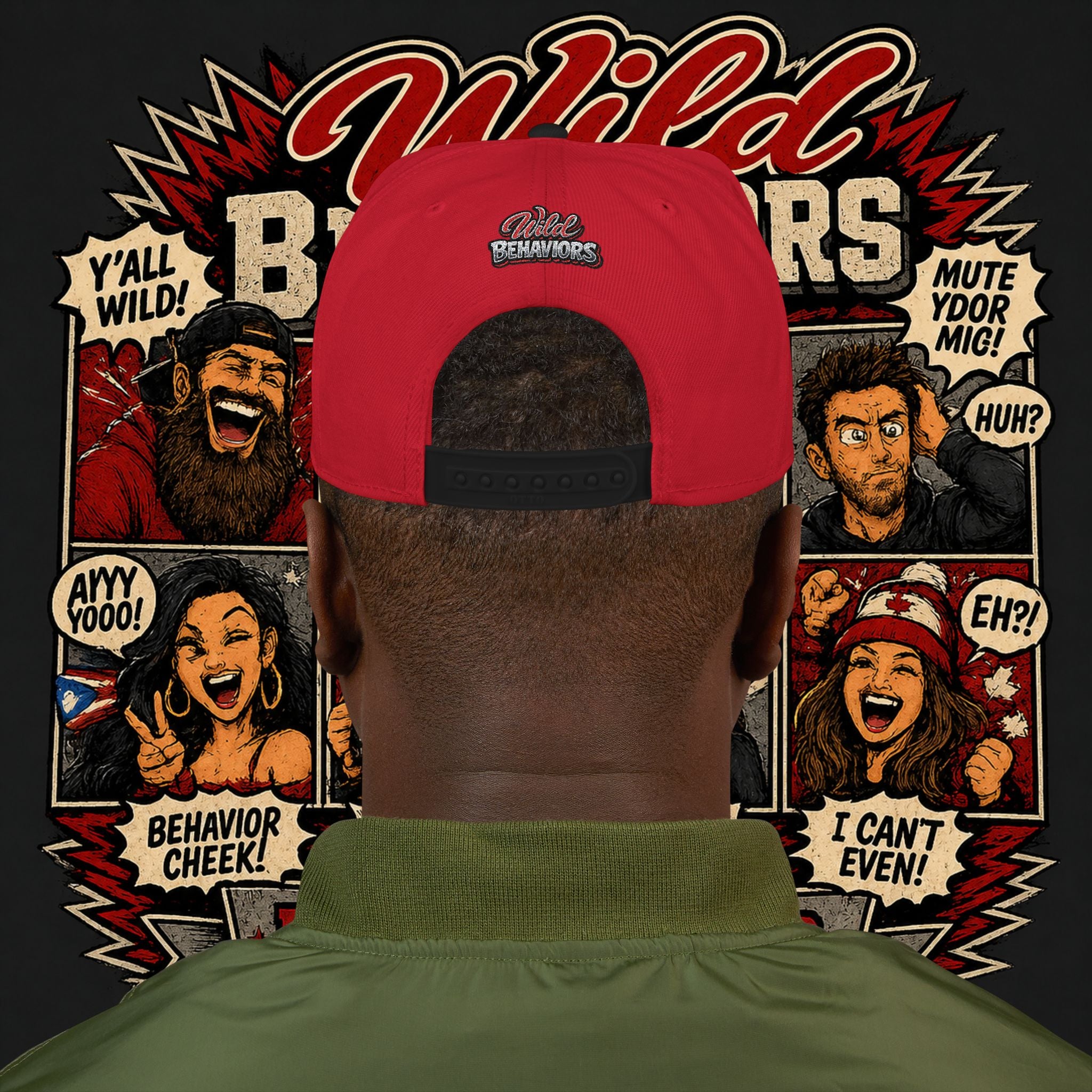 Earned Ground Cap Snapback Hat — 'Wild Behaviors' Embroidered Earned Ground Cap