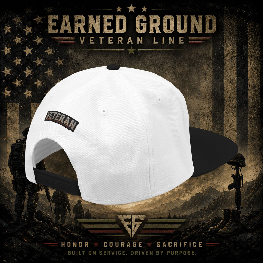 Earned Ground Veteran Line  Embroidered Snapback Hat