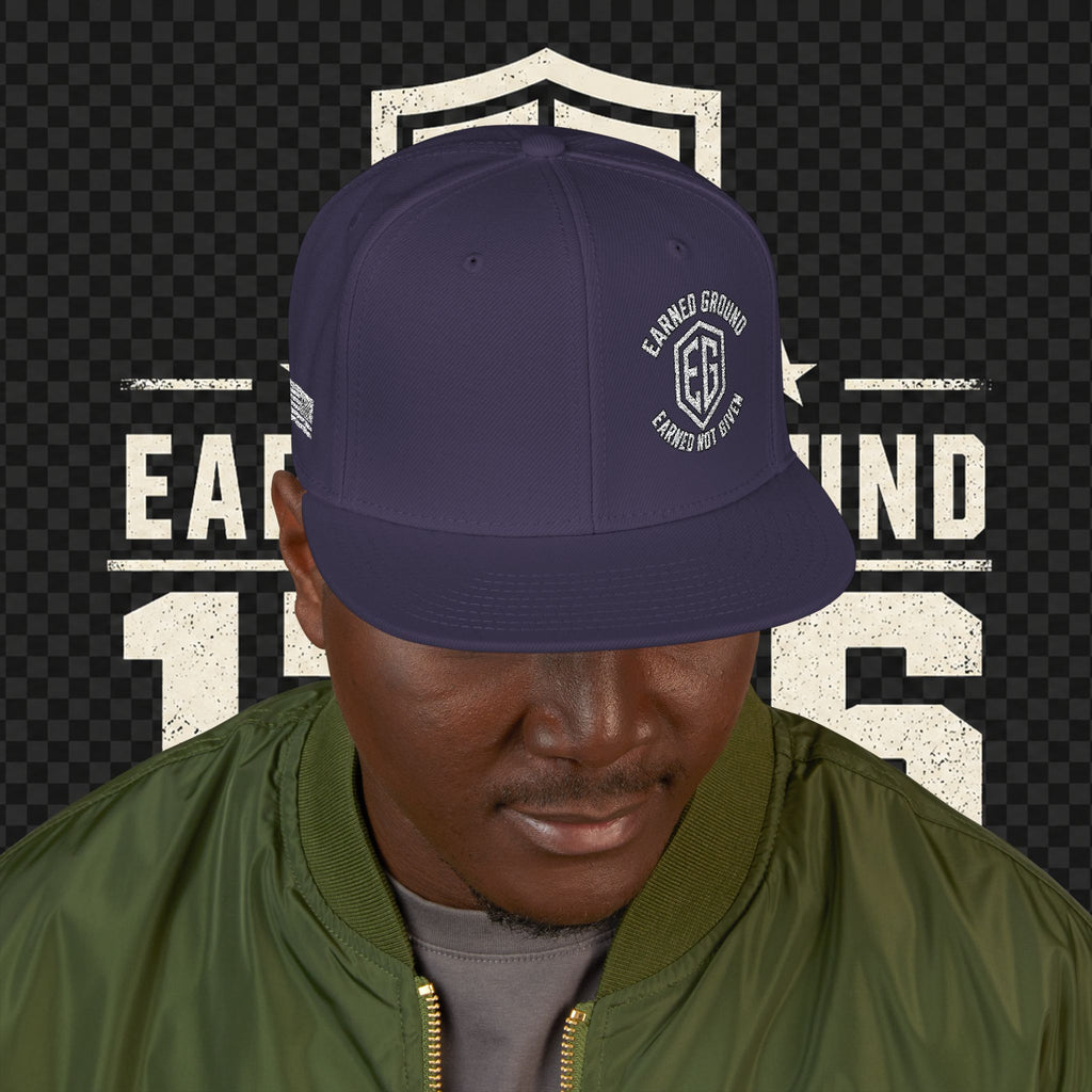 Earned Ground Embroidered Snapback Hat – Respect Is Earned Logo