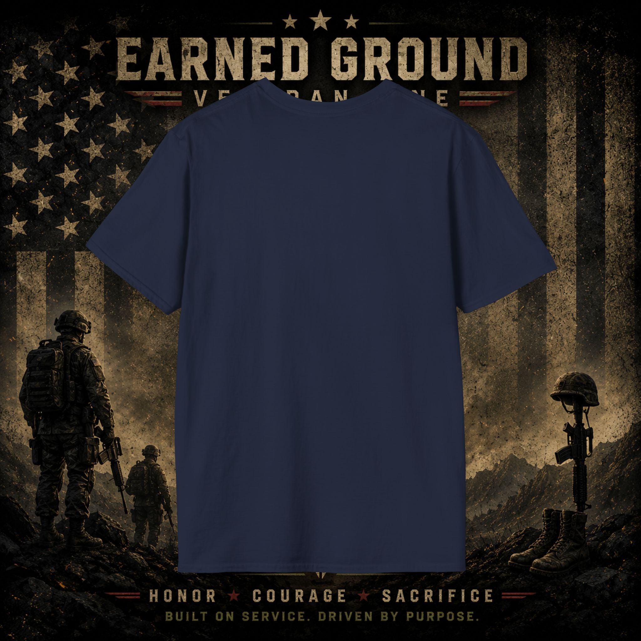 Earned Ground Veteran Division 'Service Built This'— Military Tribute Tee