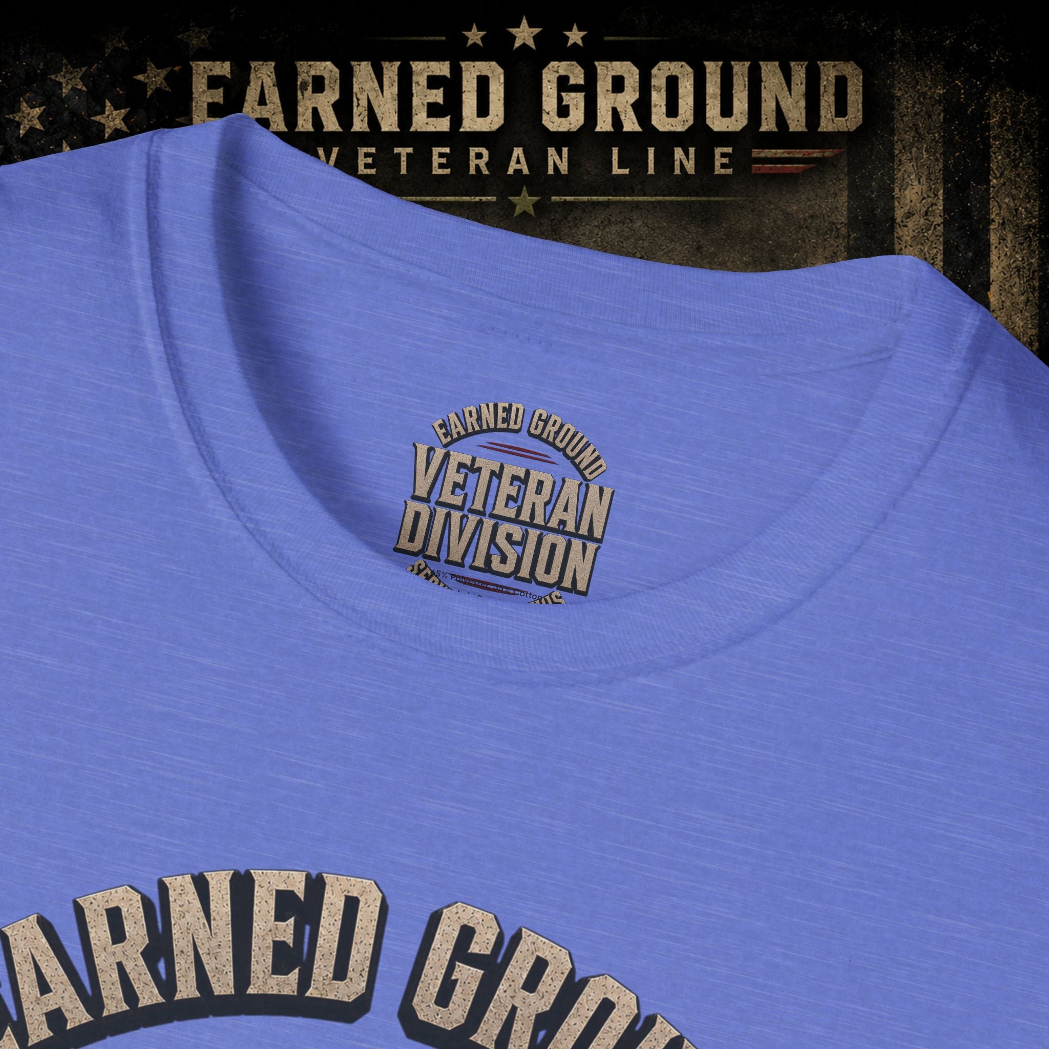 Earned Ground Veteran Division 'Service Built This'— Military Tribute Tee