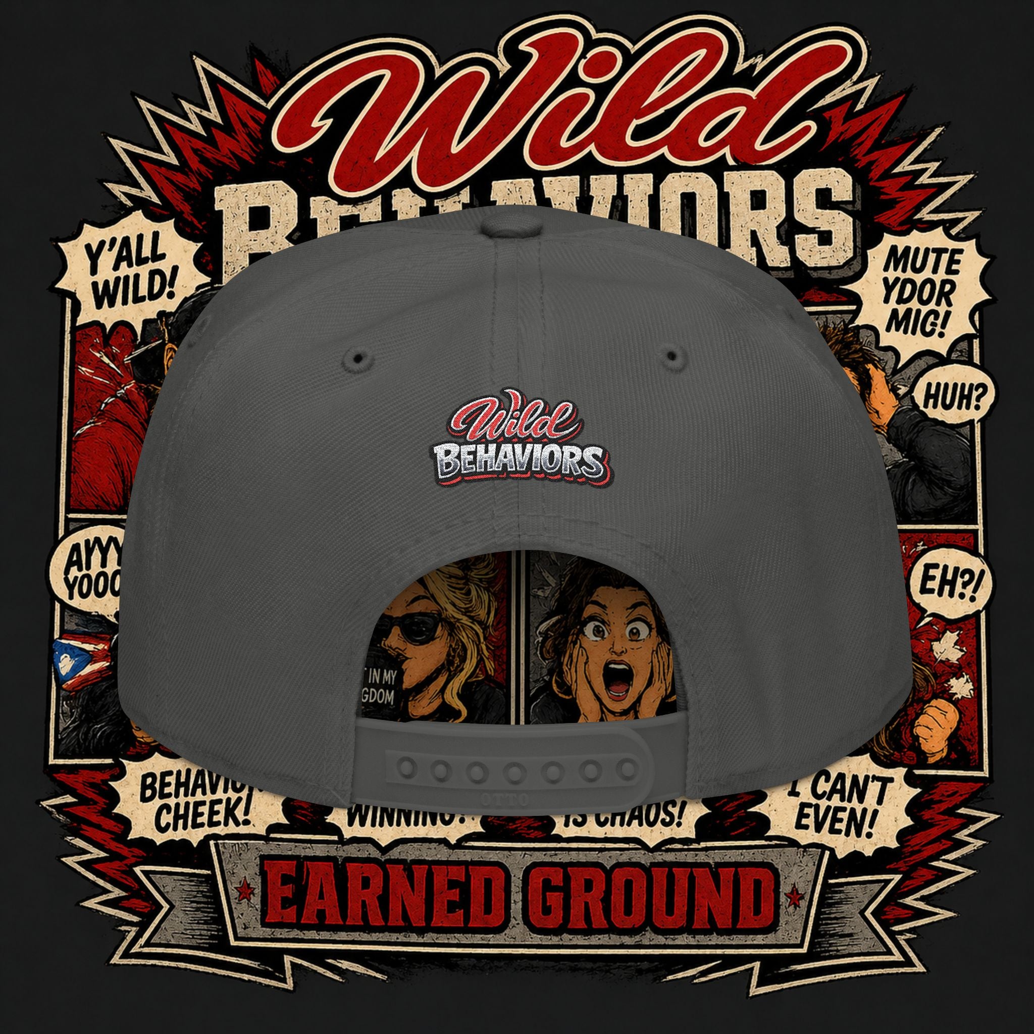 Earned Ground Cap Snapback Hat — 'Wild Behaviors' Embroidered Earned Ground Cap