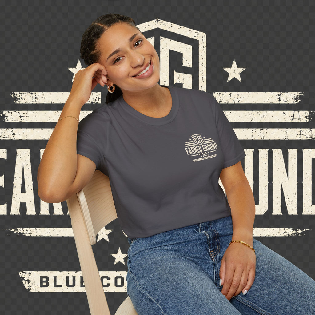 EARNED GROUND "BLUE COLLAR DIVISION" Coastal Calm Graphic T-Shirt