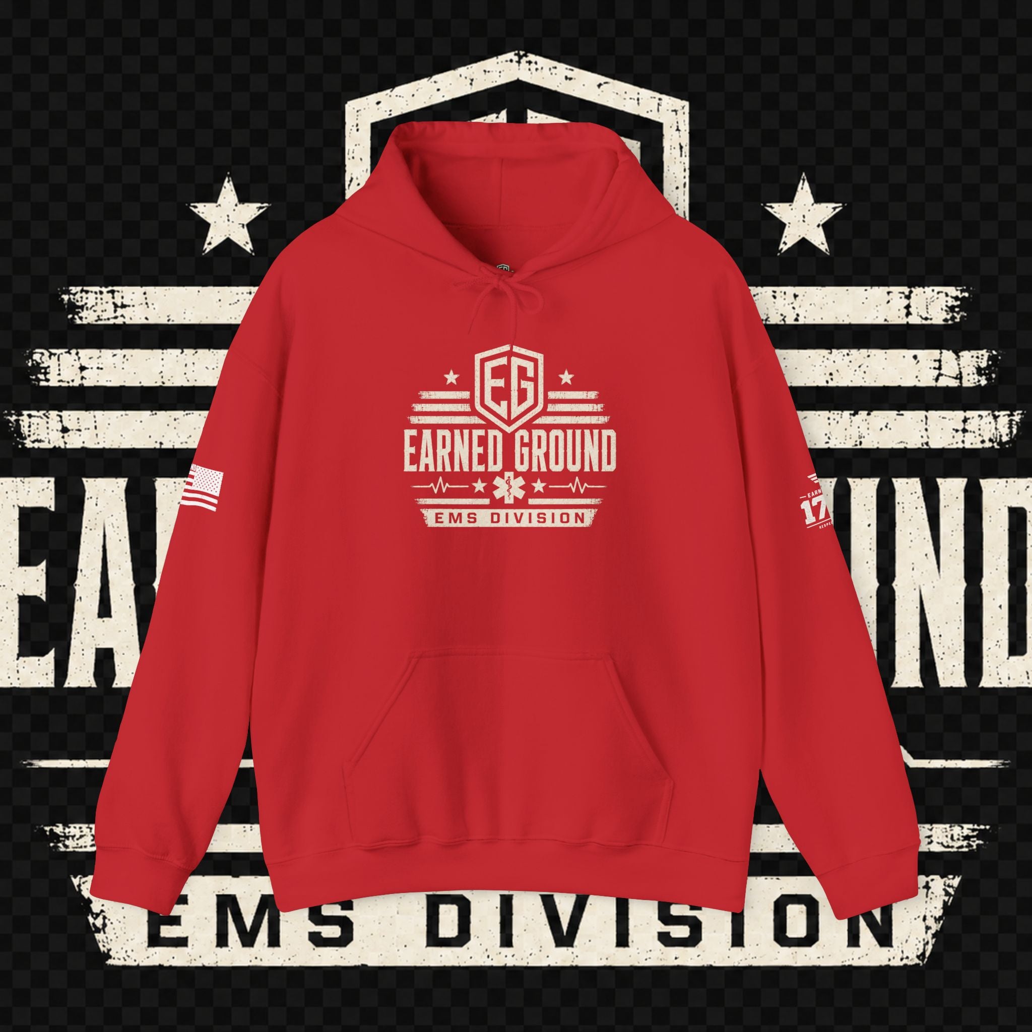 Earned Ground EMS Division Hoodie — Paramedic / EMT Tribute Pullover