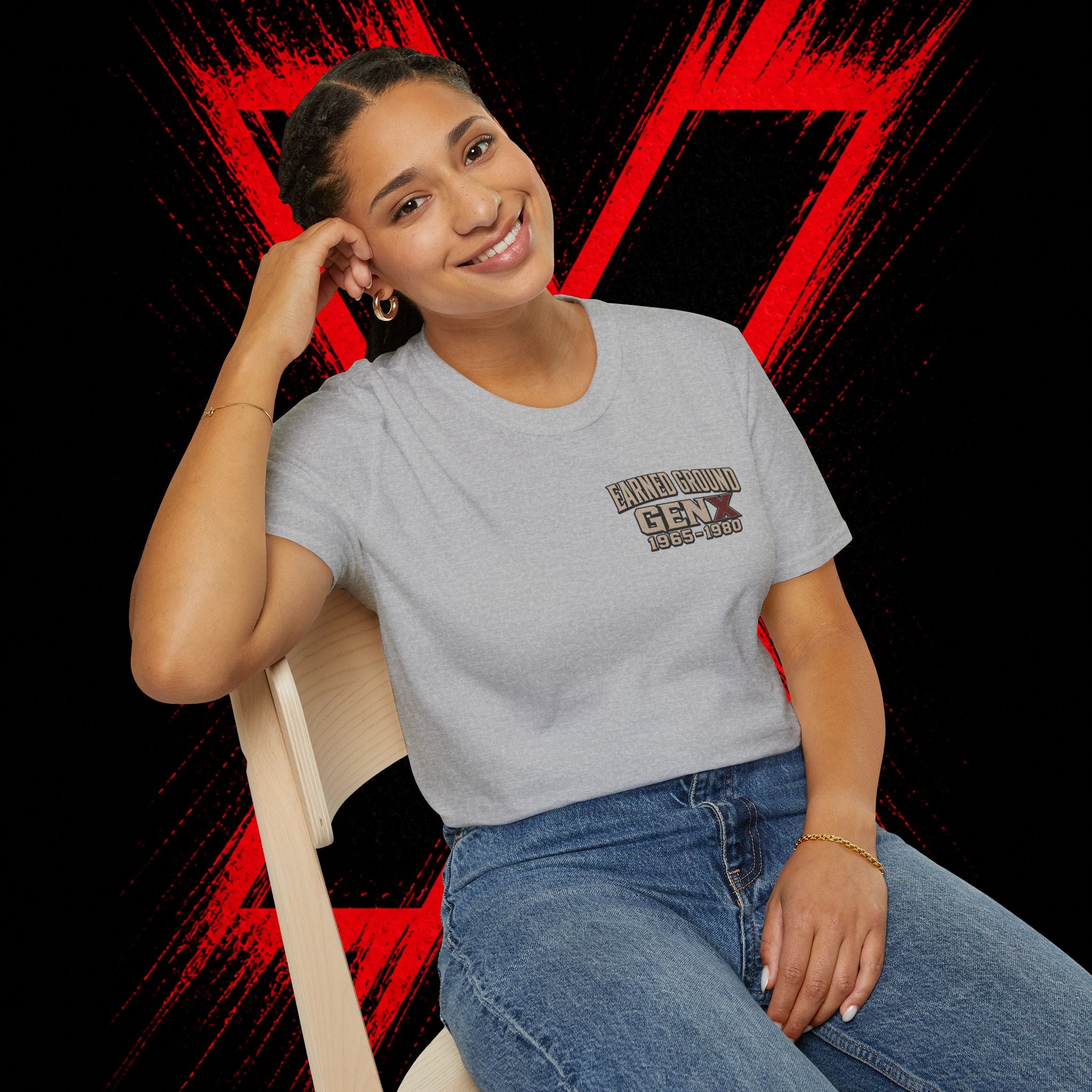 Earned Ground Gen X 1965–1980 Retro Vintage Tee— Gen X 1965–1980 Retro Vintage Tee