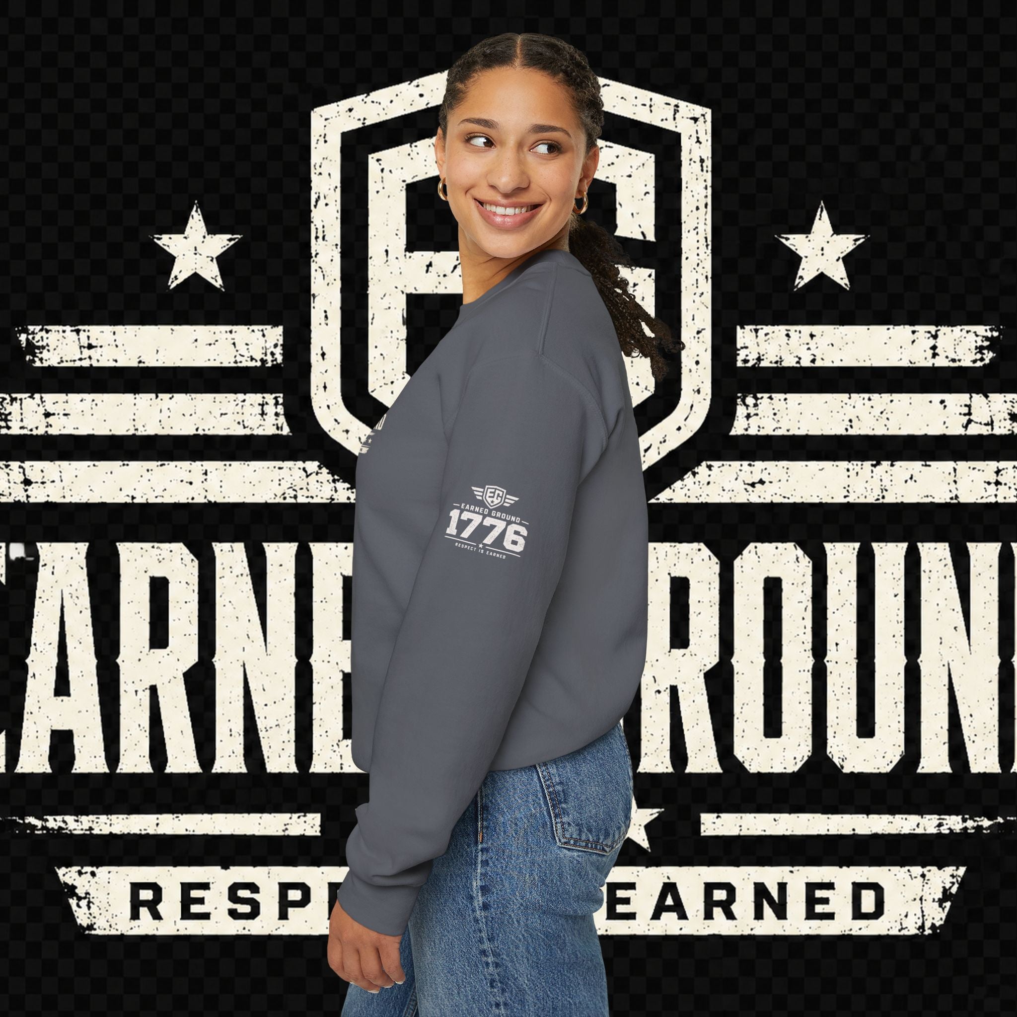 EARNED GROUND Nurses Division Crewneck Sweatshirt – Nurses Caduceus Badge Design