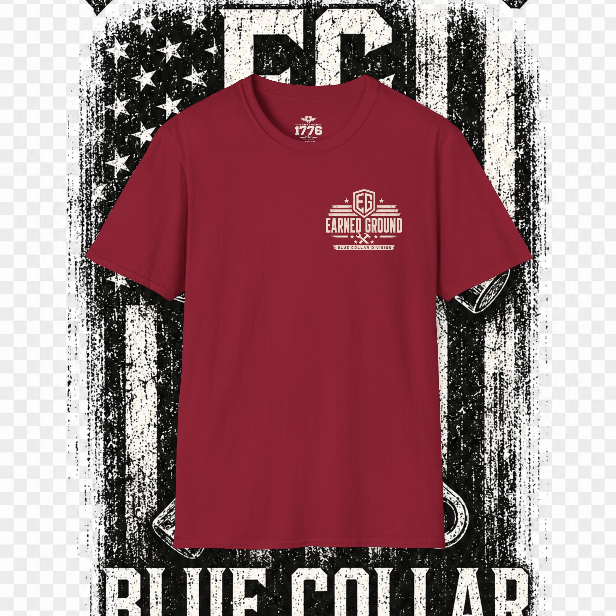 EARNED GROUND "BLUE COLLAR DIVISION" Coastal Calm Graphic T-Shirt