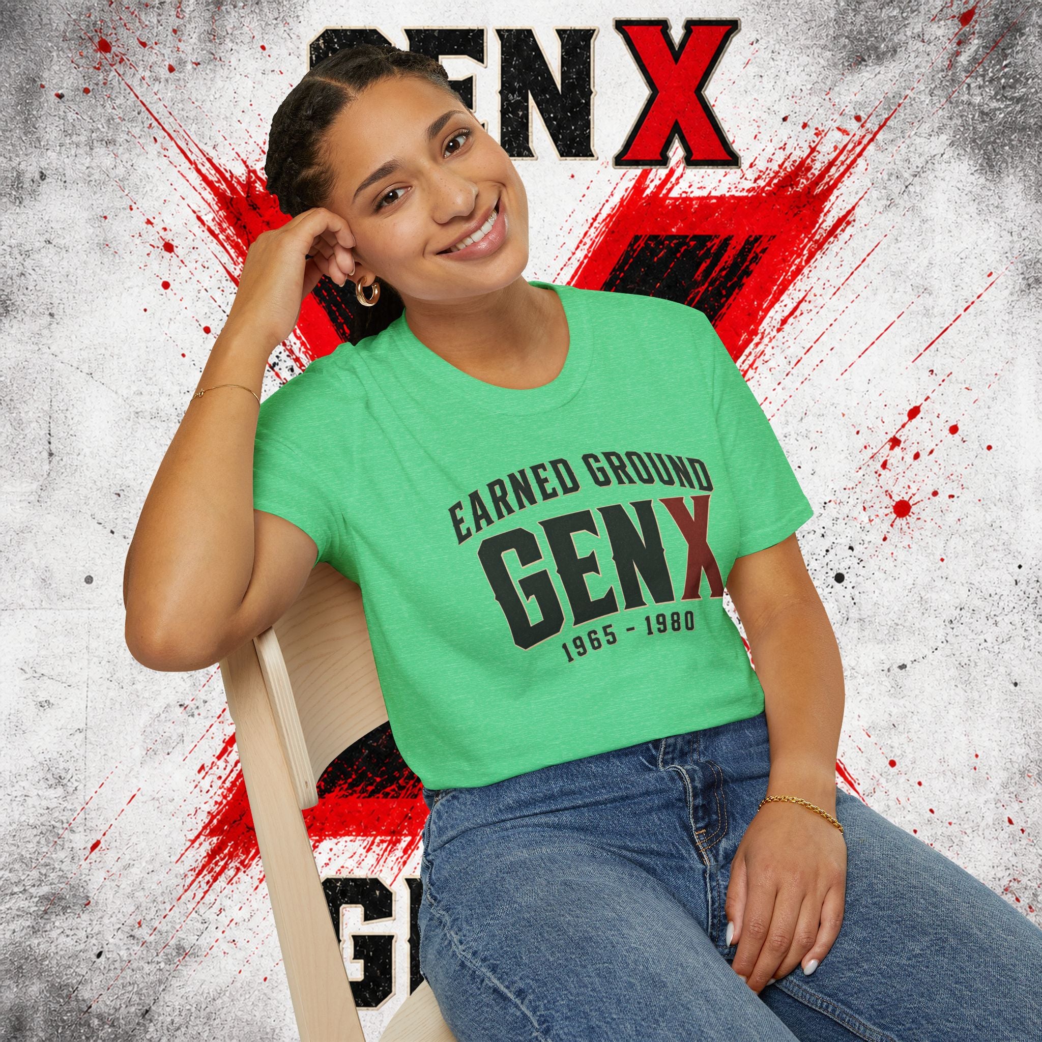 Earned Ground GEN X T-Shirt — 1965–1980 Retro Pride Tee