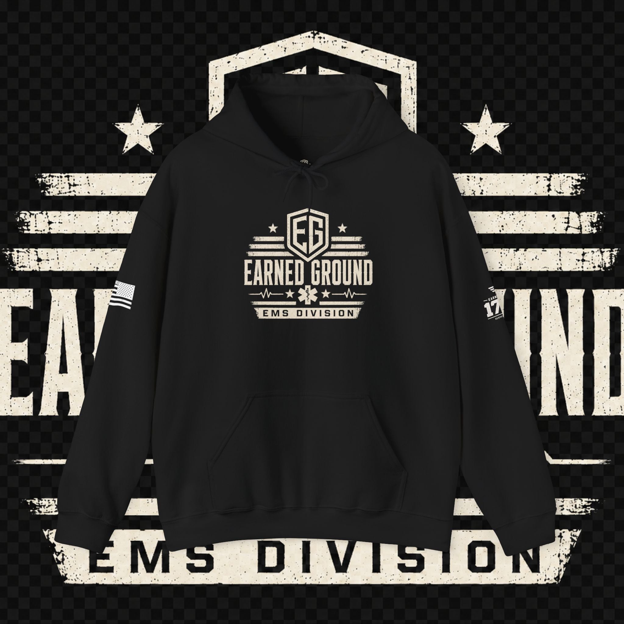 Earned Ground EMS Division Hoodie — Paramedic / EMT Tribute Pullover