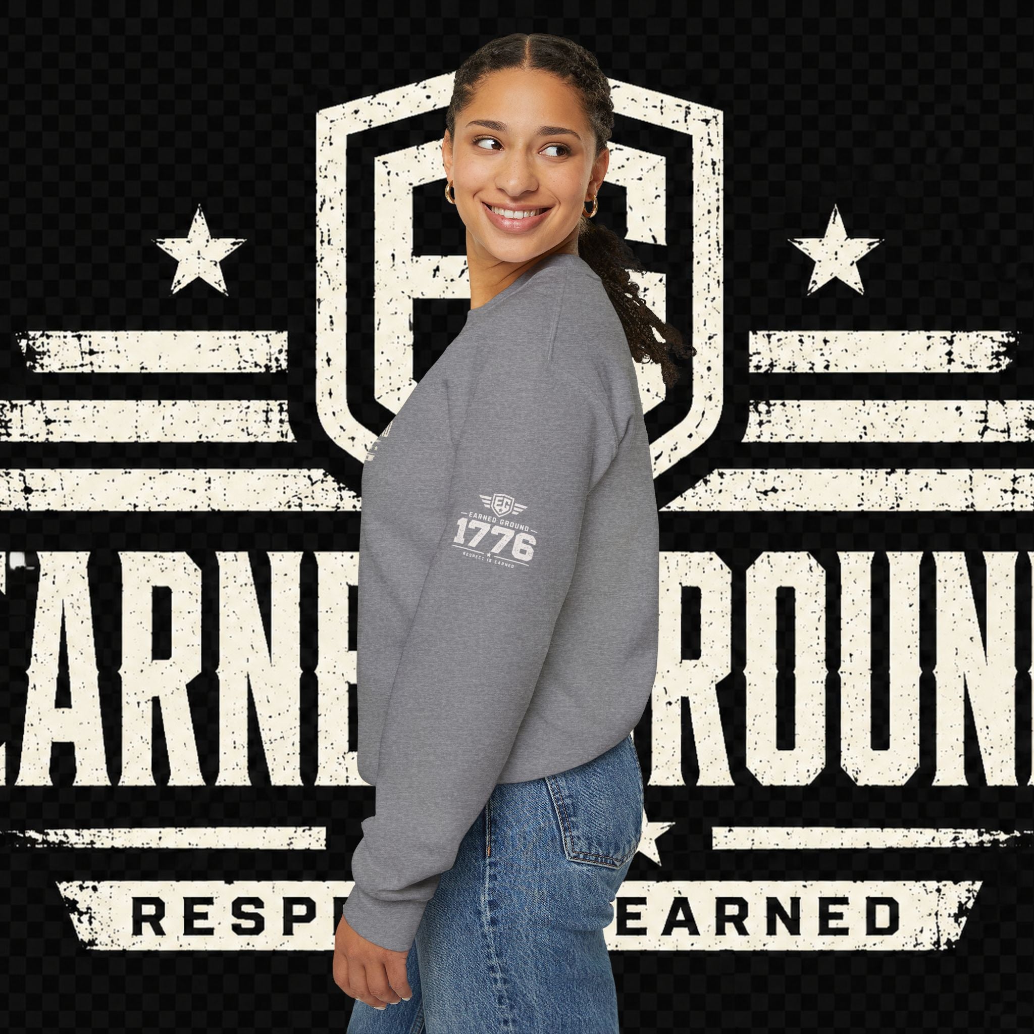 EARNED GROUND Nurses Division Crewneck Sweatshirt – Nurses Caduceus Badge Design