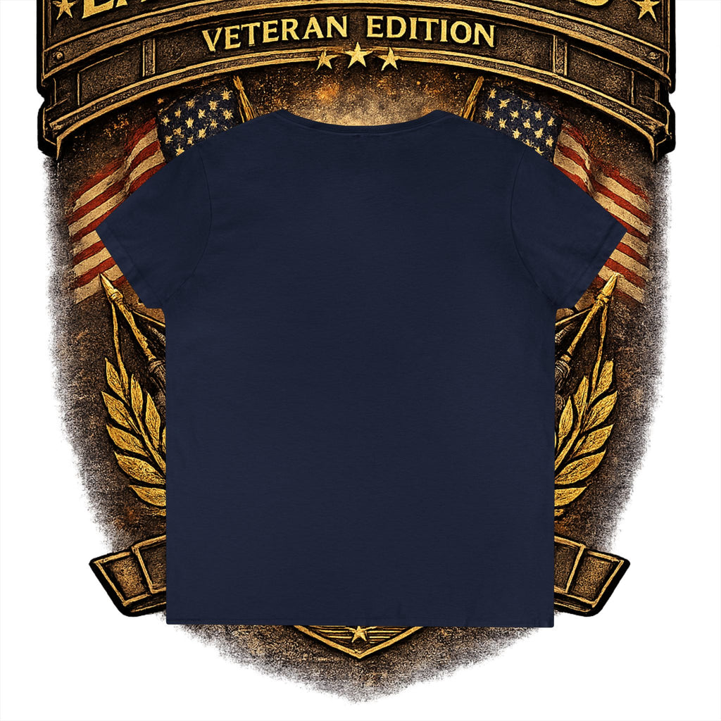 EARNED GROUND Female Veteran V-Neck T-Shirt — "Female Veteran" Edition"