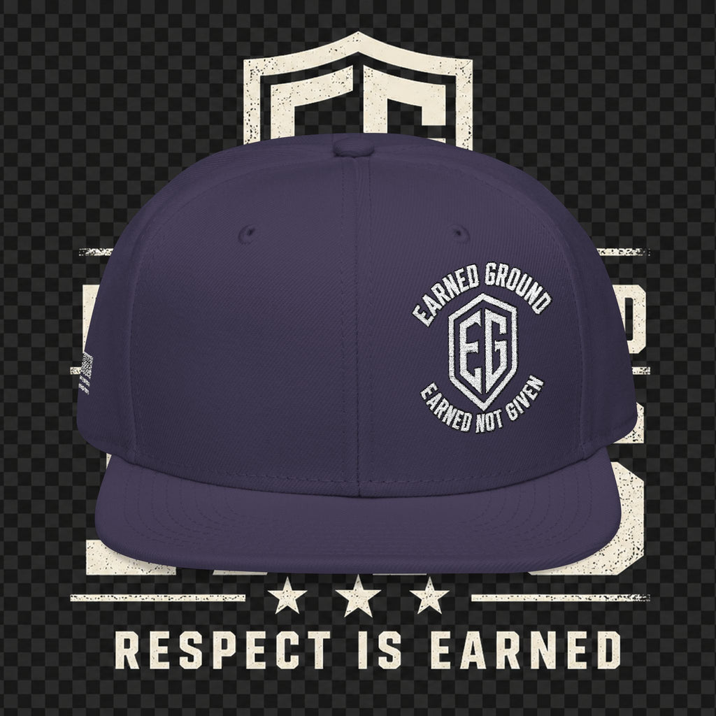 Earned Ground Embroidered Snapback Hat – Respect Is Earned Logo