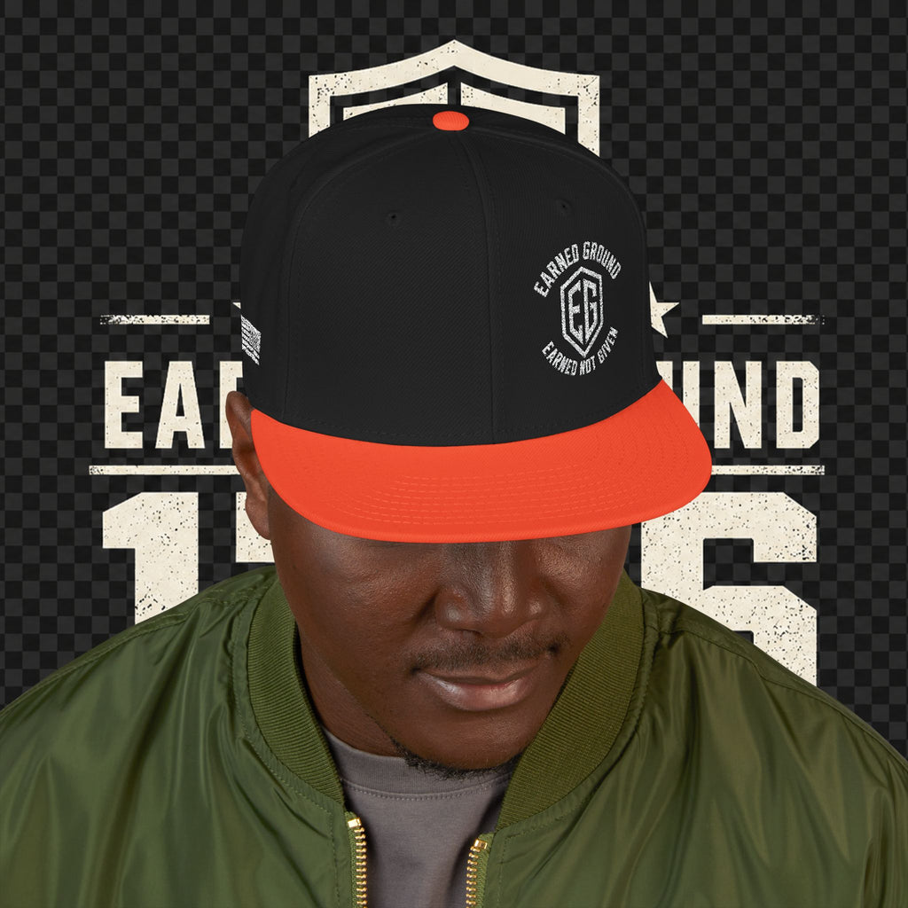 Earned Ground Embroidered Snapback Hat – Respect Is Earned Logo
