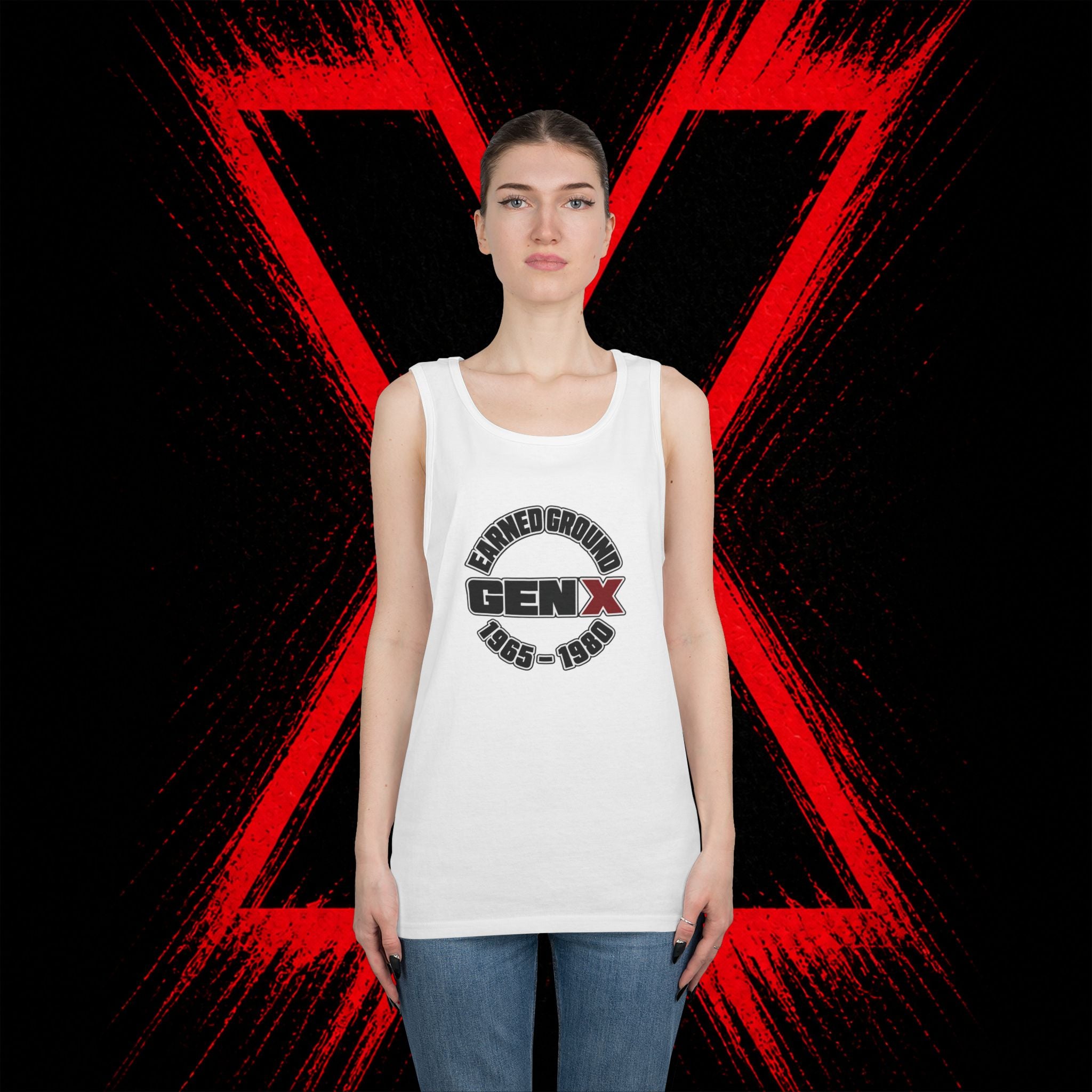 Gen X Tank Top - "Earned Ground" 1965–1980 Retro Logo Tank