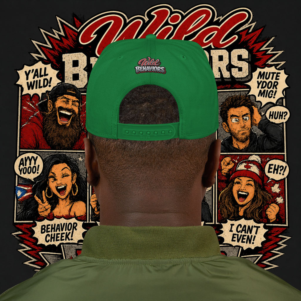 Earned Ground Cap Snapback Hat — 'Wild Behaviors' Embroidered Earned Ground Cap