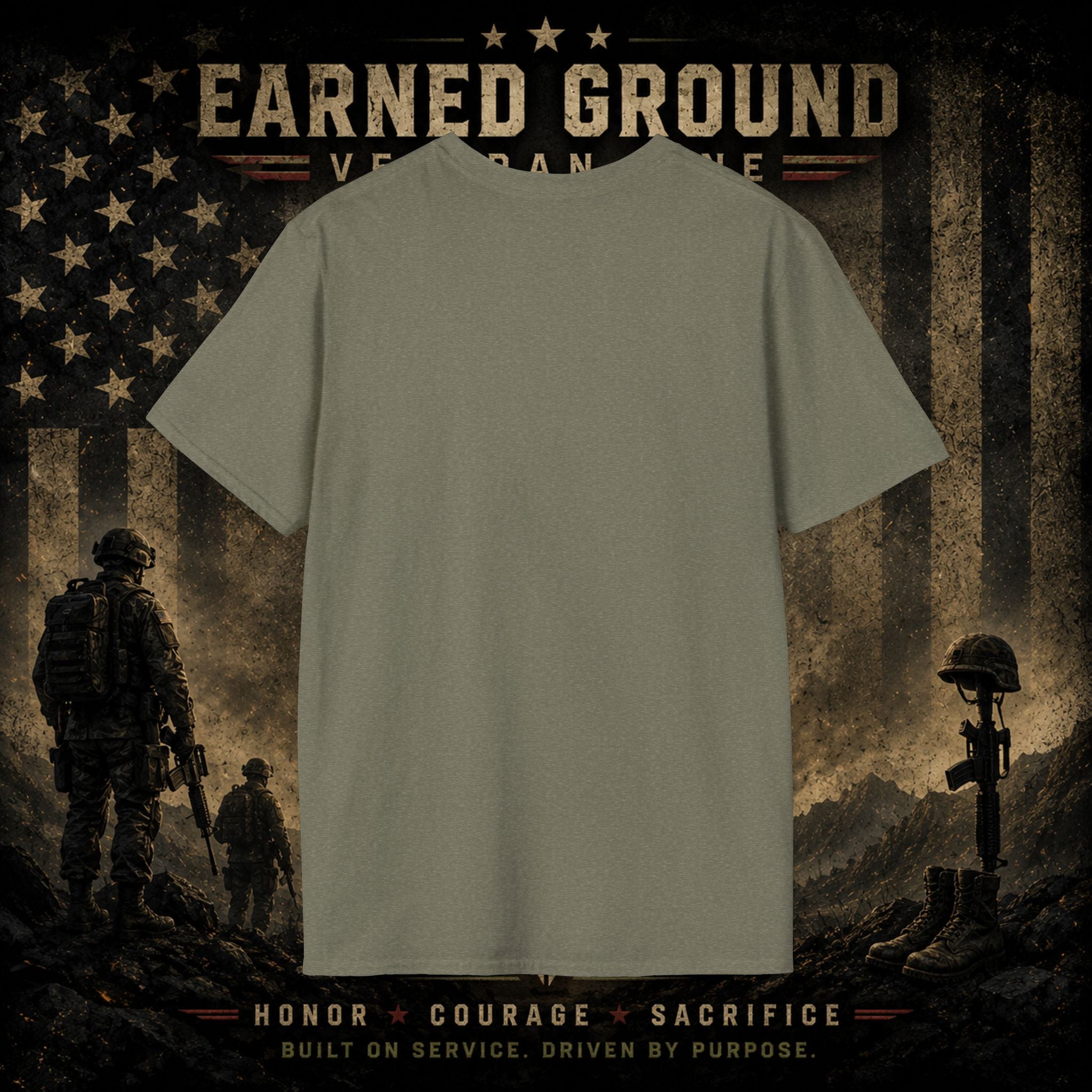 Earned Ground Veteran Division 'Service Built This'— Military Tribute Tee