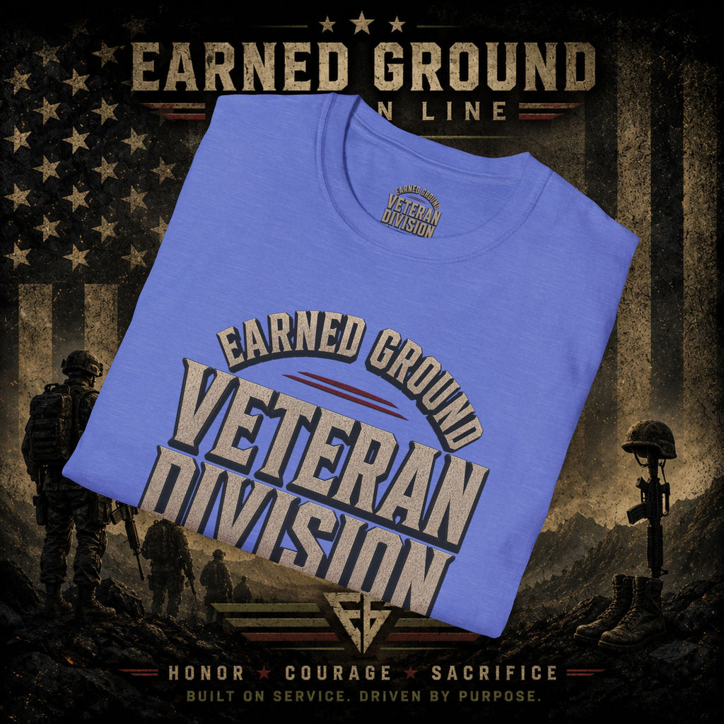 Earned Ground Veteran Division 'Service Built This'— Military Tribute Tee
