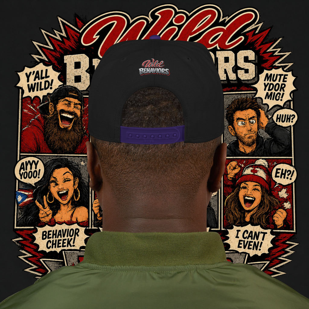 Earned Ground Cap Snapback Hat — 'Wild Behaviors' Embroidered Earned Ground Cap