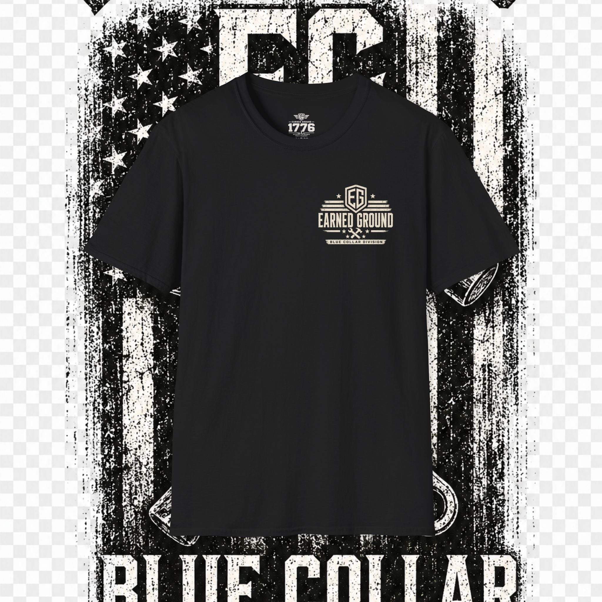 EARNED GROUND "BLUE COLLAR DIVISION" Coastal Calm Graphic T-Shirt