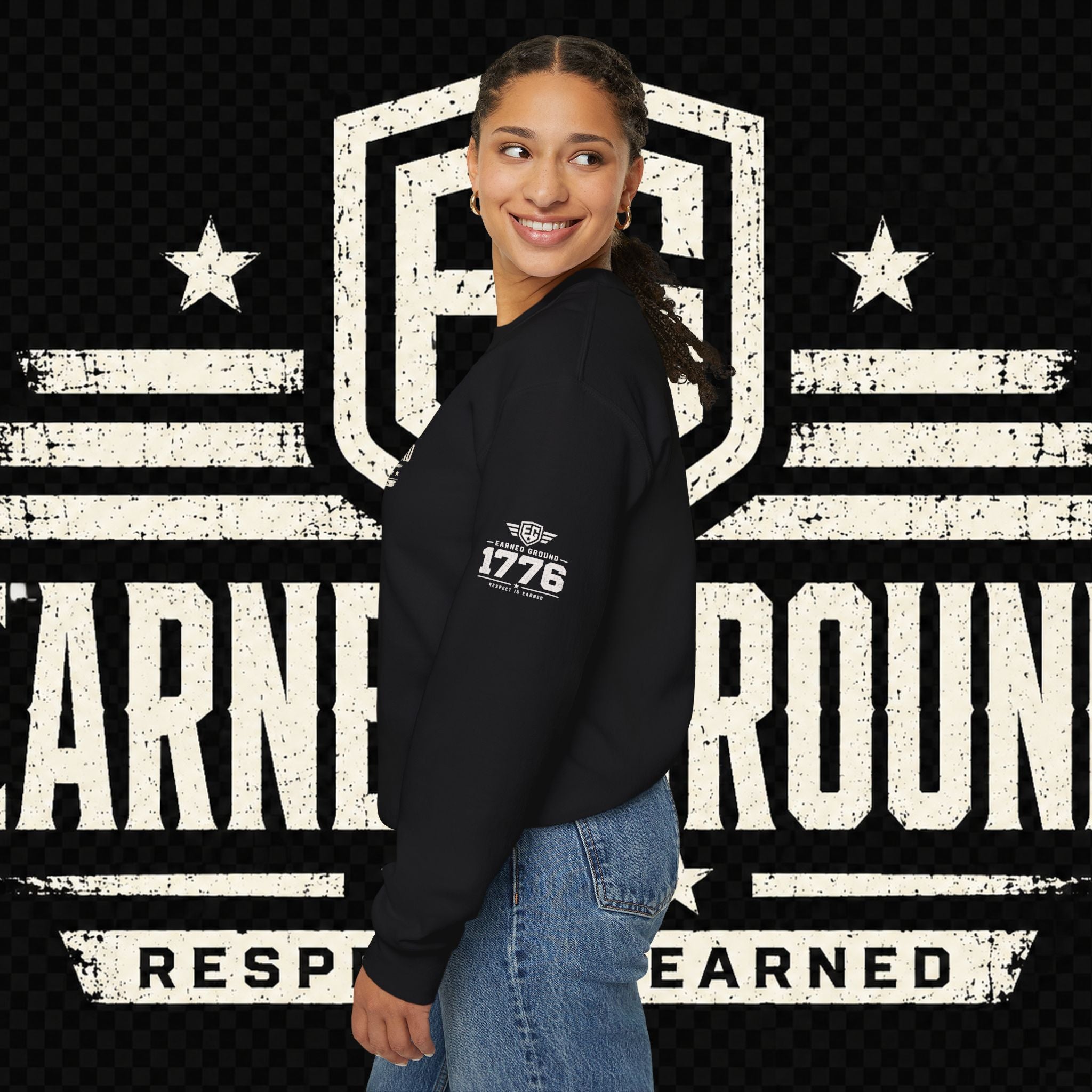 EARNED GROUND Nurses Division Crewneck Sweatshirt – Nurses Caduceus Badge Design