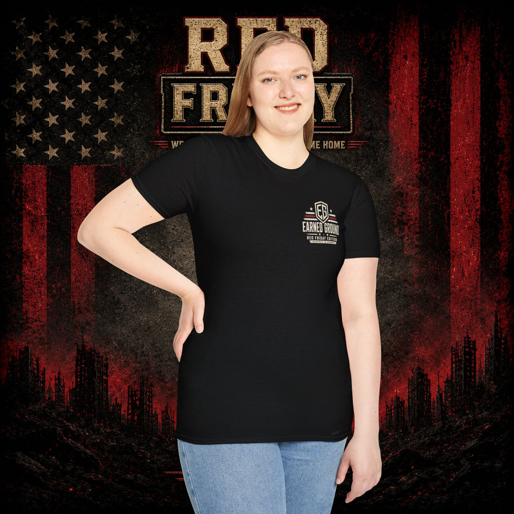 Earned Ground EG Military Flag T-Shirt — Red Friday Patriot Tee
