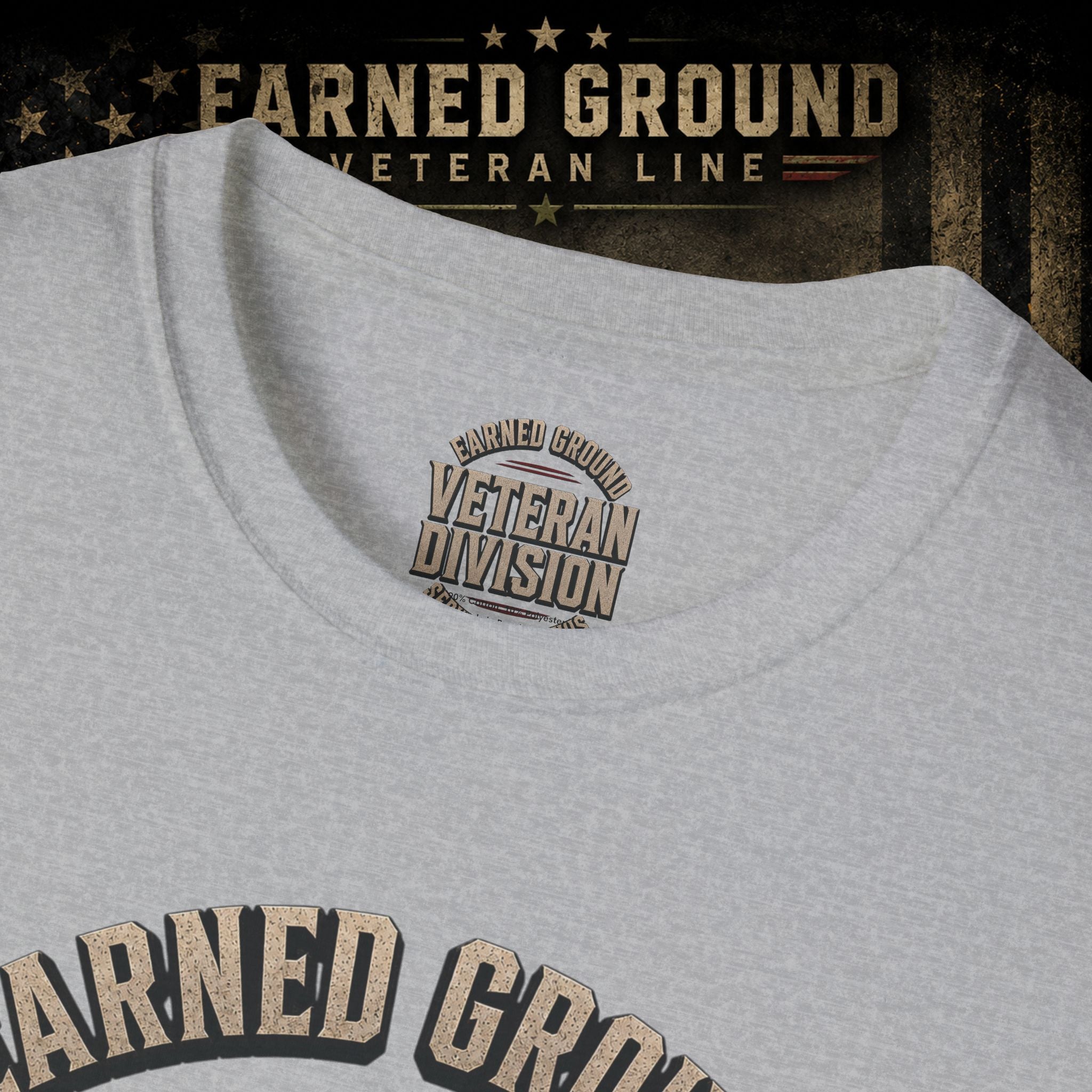 Earned Ground Veteran Division 'Service Built This'— Military Tribute Tee