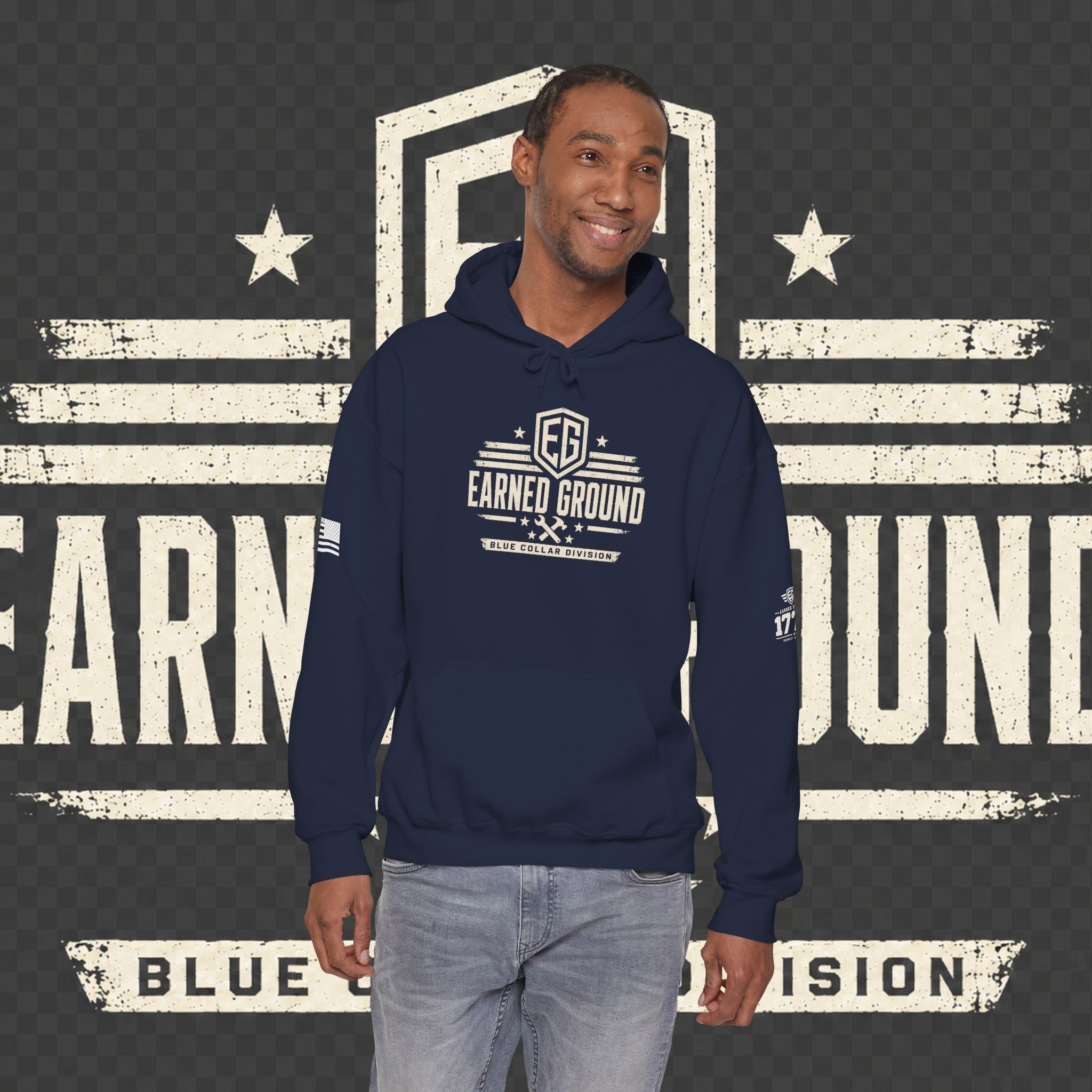 Earned Ground Blue Collar Hoodie – Blue Collar Division Hoodie
