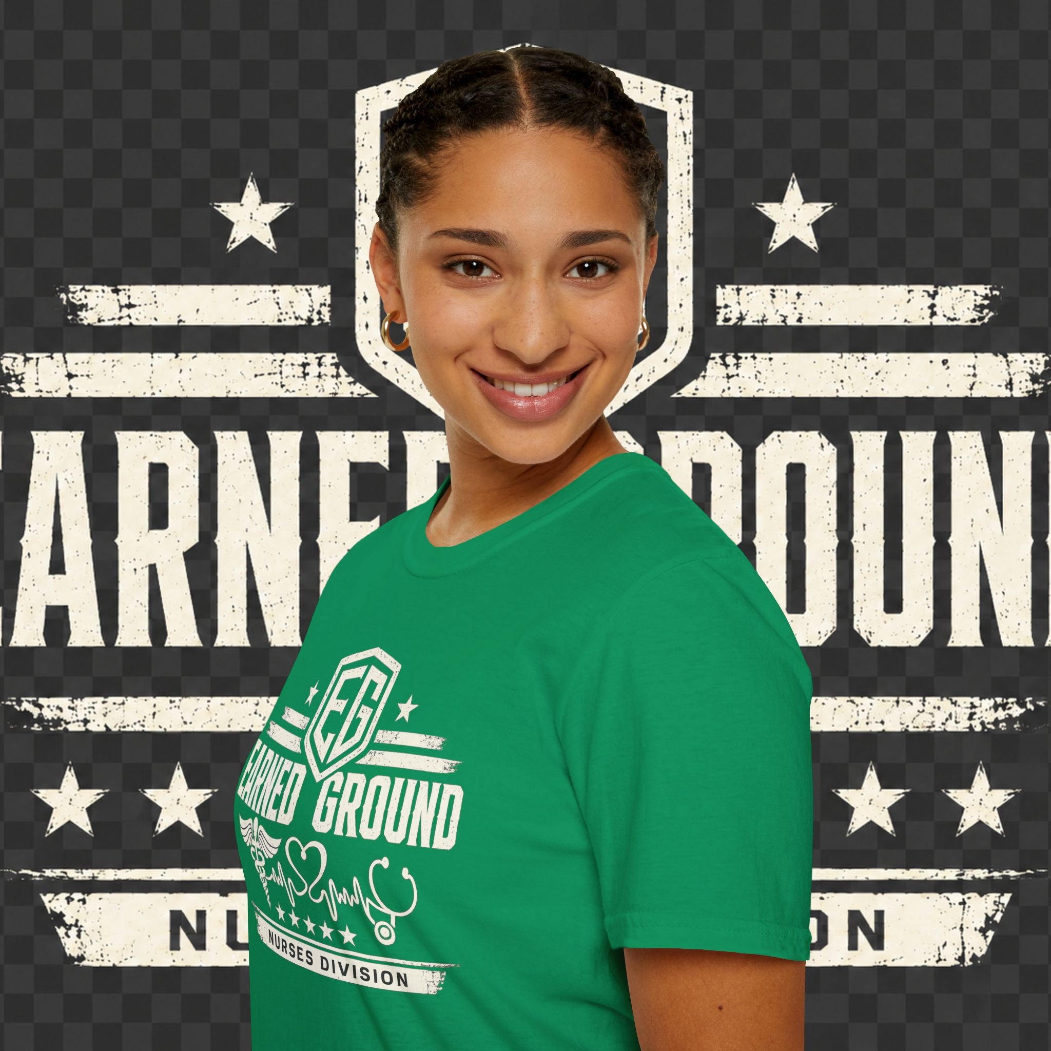 Earned Ground Nurses Division T-Shirt — Nurse Appreciation Medical Heartbeat Tee